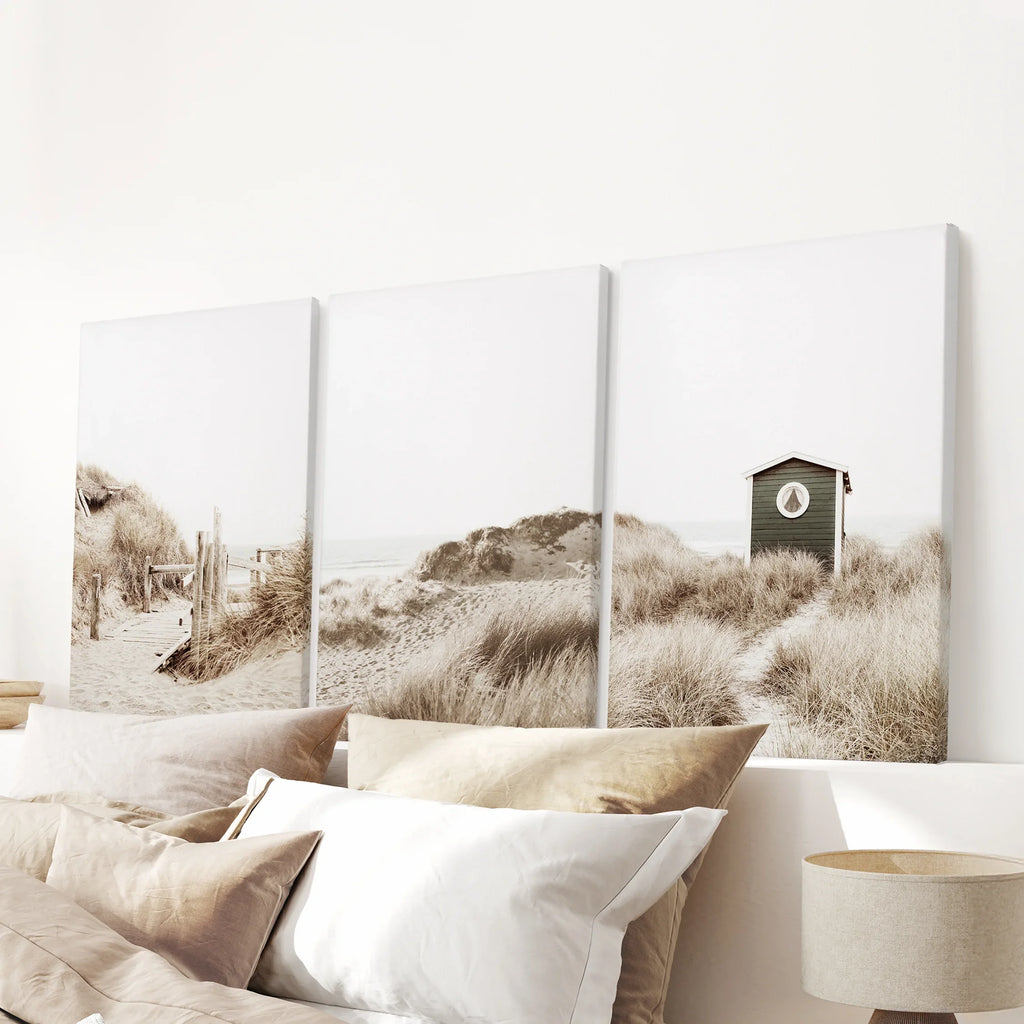 Minimalist Coastal Gallery Wall. Beige Beach Decor Set