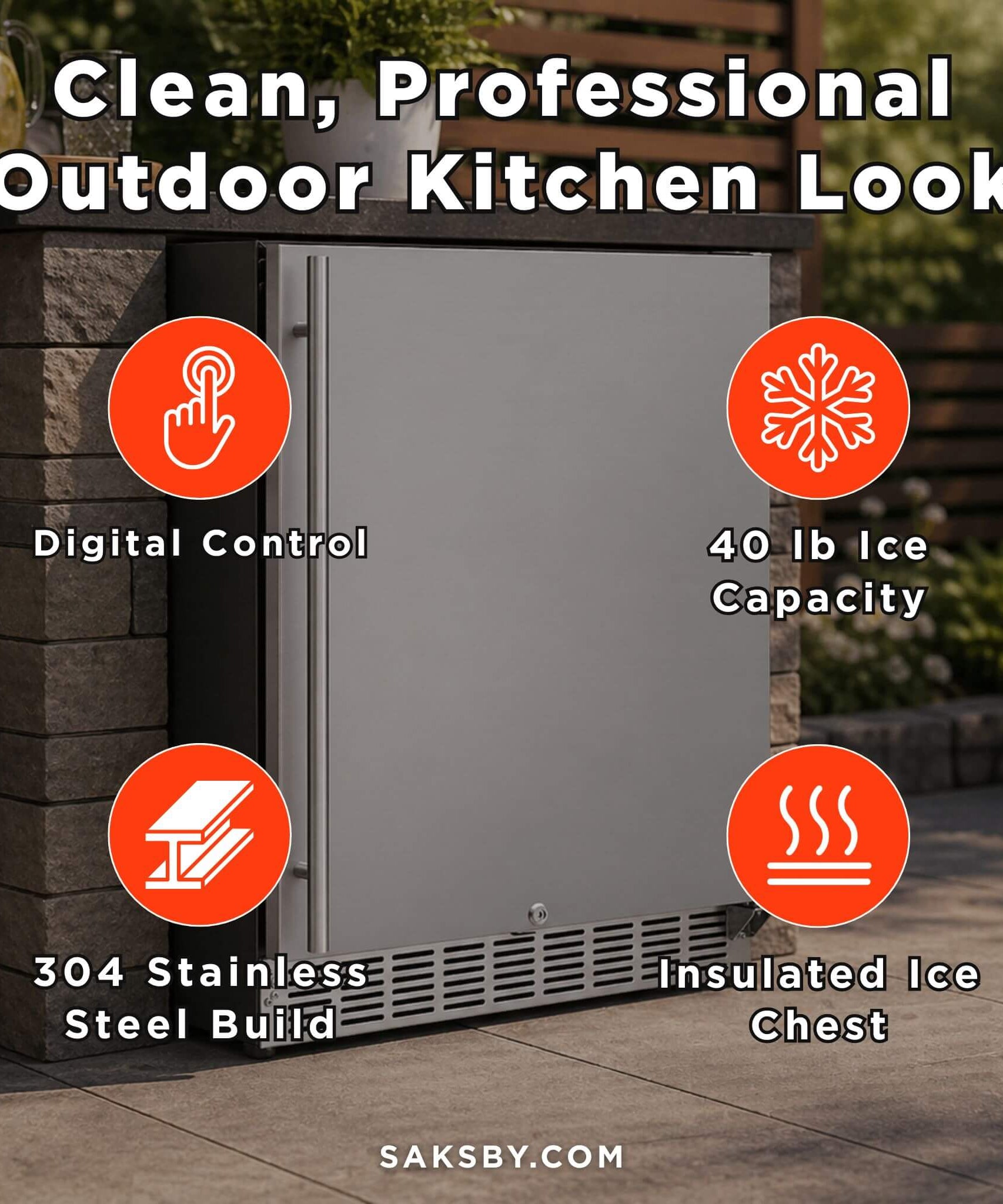 Summerset 24-Inch Outdoor Rated Refrigerator With Anti Vibration System [RFR-24S-A] (SAK63715)
