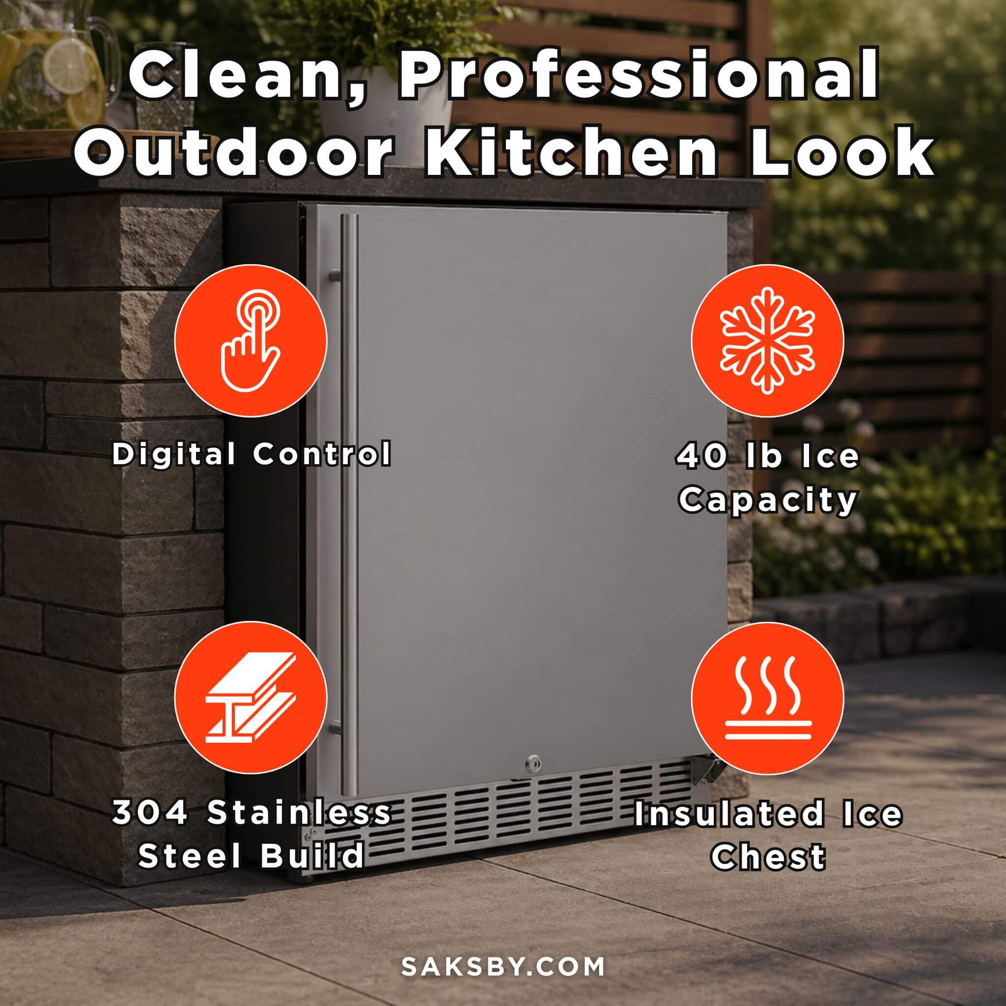 Summerset 24-Inch Outdoor Rated Refrigerator With Anti Vibration System [RFR-24S-A] (SAK63715)