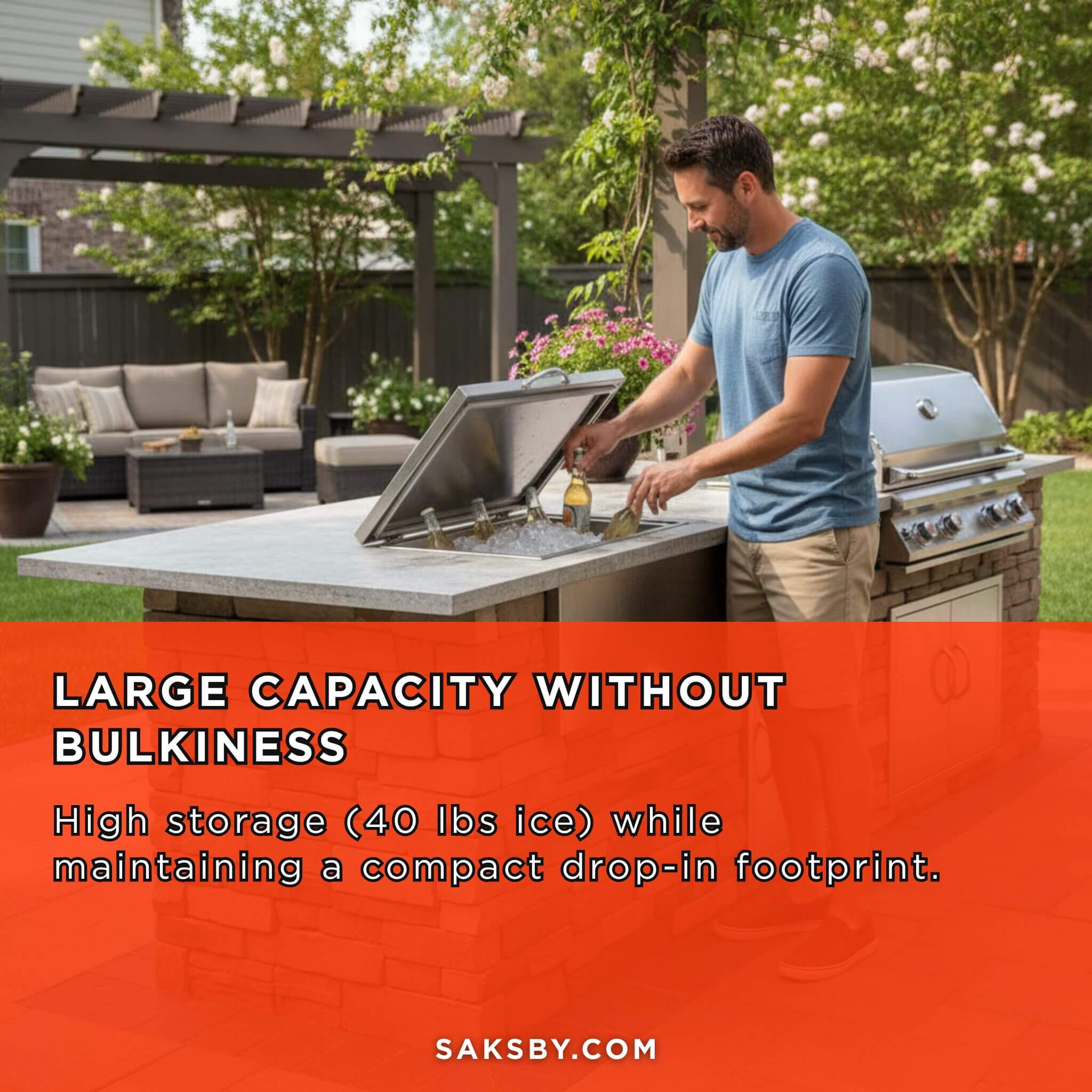 Summerset 28-Inch Wide 2.7FT Drop-In Ice Cooler With 40 Pound Ice Capacity [SSIC-28] (SAK34267)