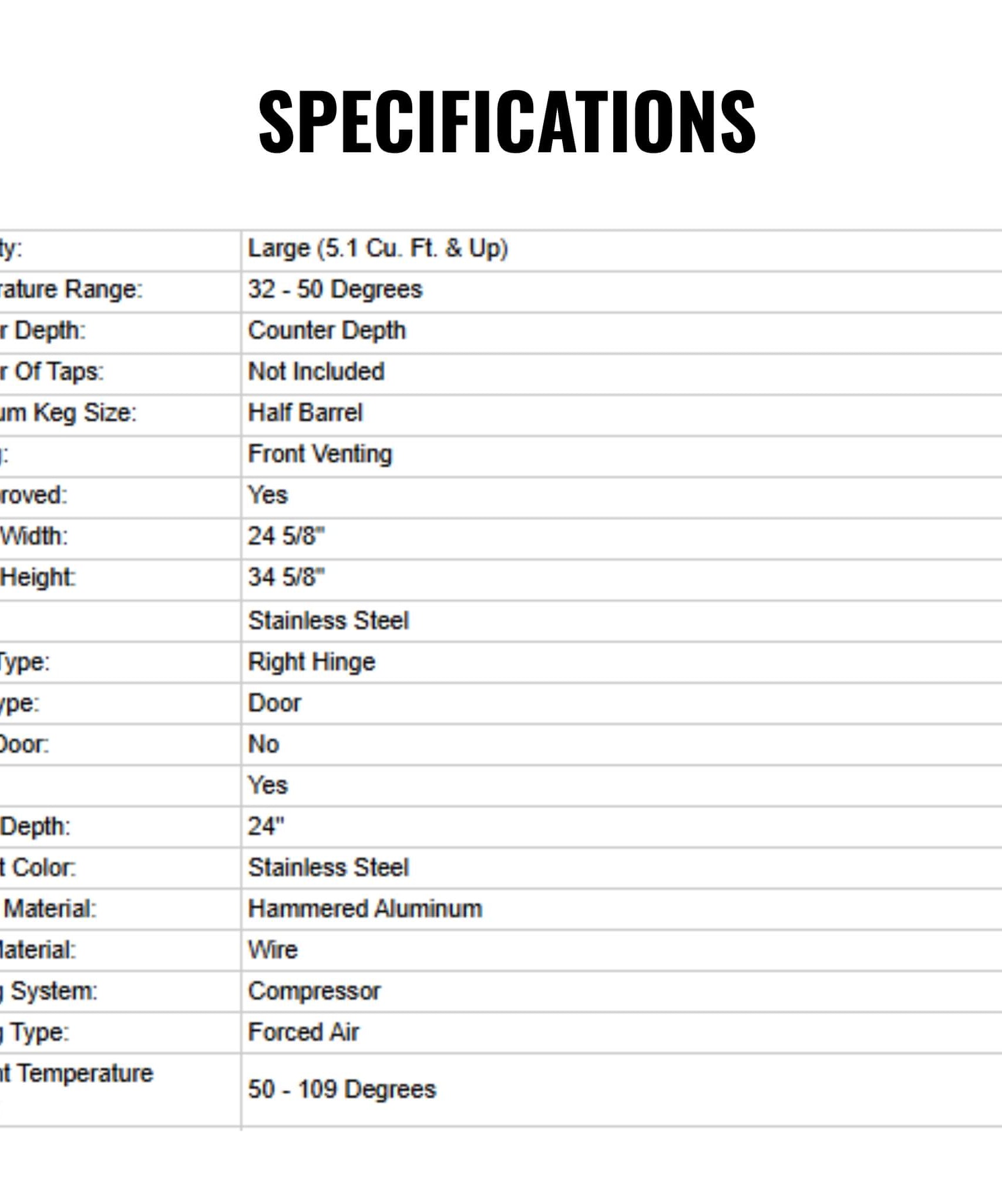 Summerset 6.6C Deluxe Outdoor Rated Kegerator With No Tap [RFR-24DK] (SAK84722)