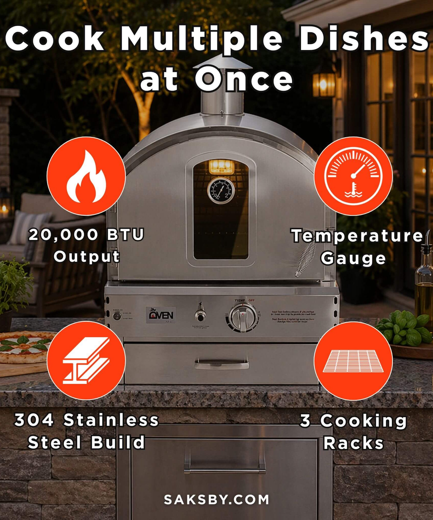 Summerset Outdoor Built-In Countertop Gas Pizza Oven [SS-OVBI] (SAK73182)
