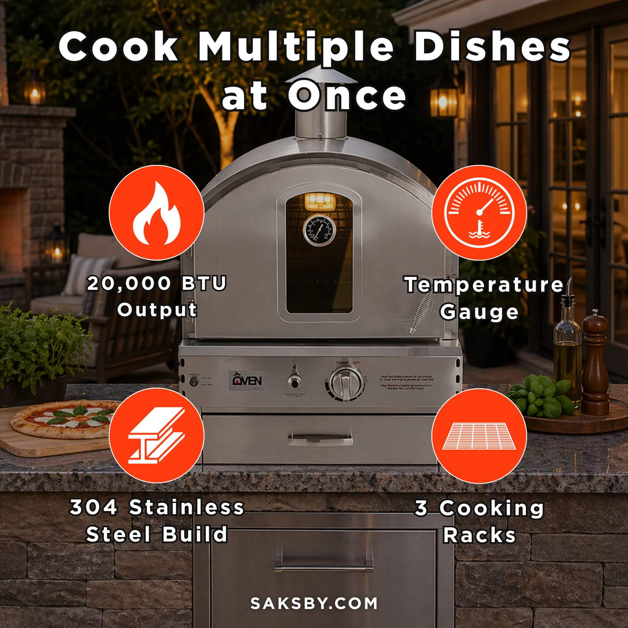 Summerset Outdoor Built-In Countertop Gas Pizza Oven [SS-OVBI] (SAK73182)