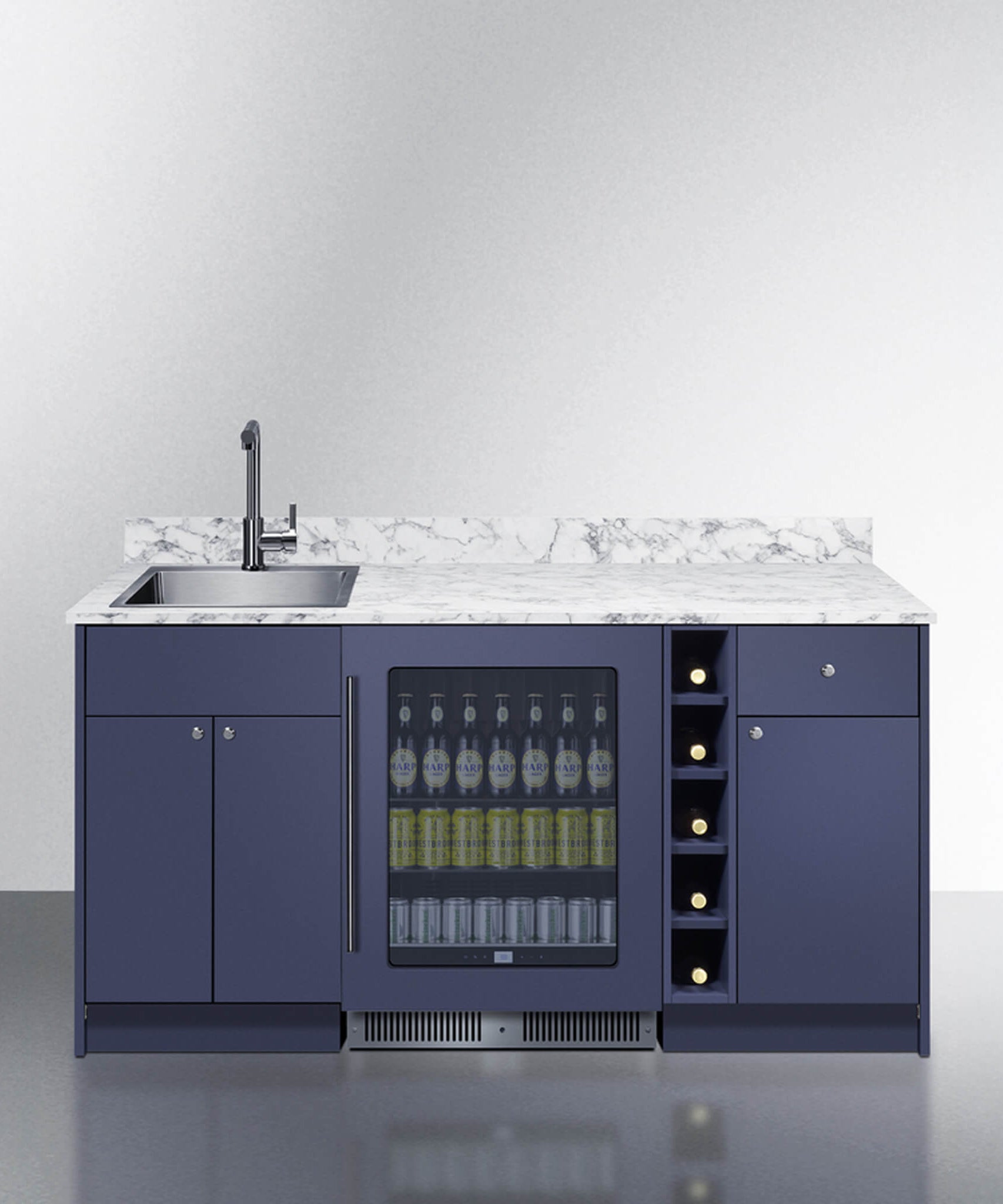 Summit Oasis Wet Bar Kitchenette With Countertop, Beverage Center, And Fully Assembled Cabinetry [OASISWH35] (SAK19178)
