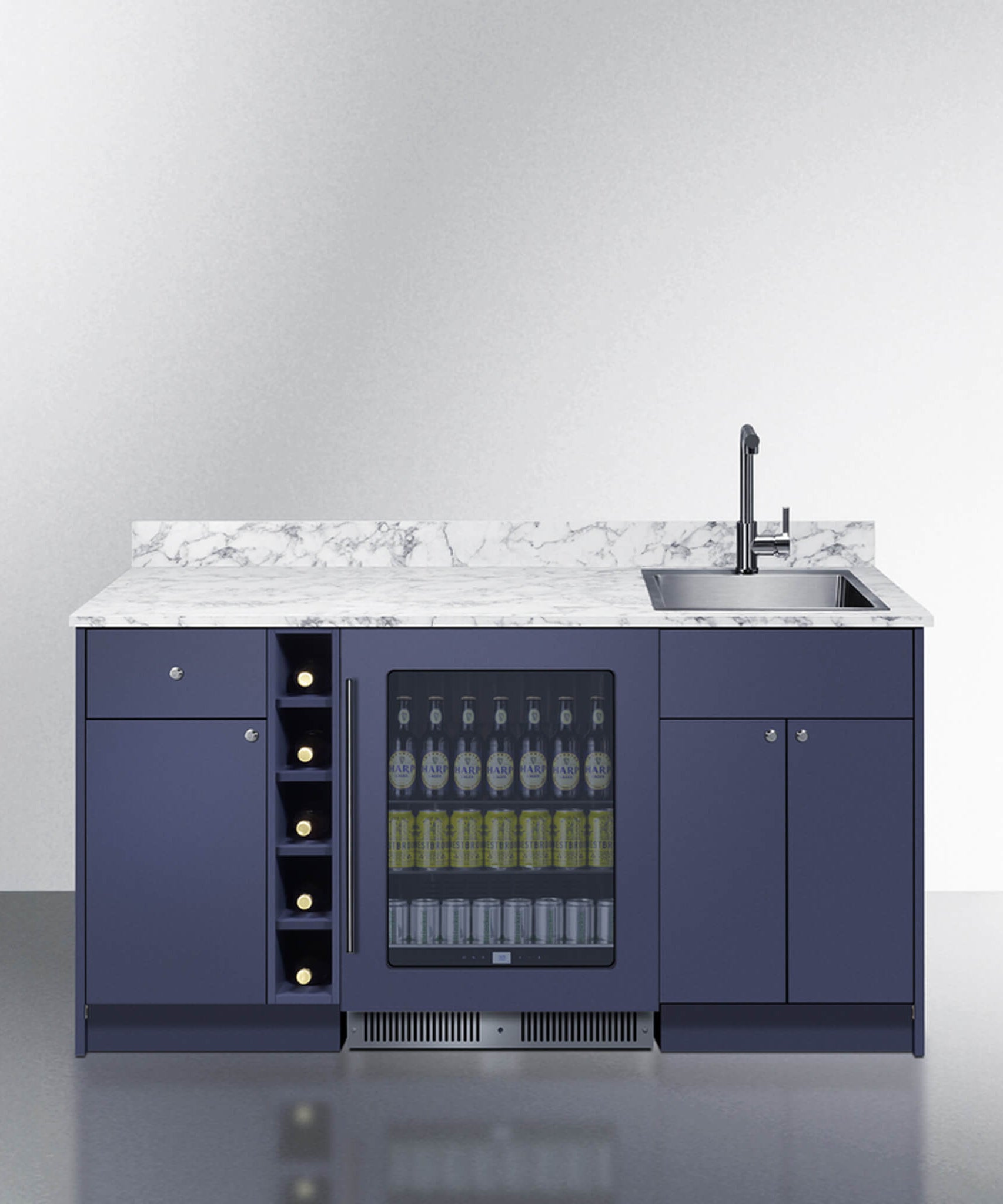 Summit Oasis Wet Bar Kitchenette With Countertop, Beverage Center, And Fully Assembled Cabinetry [OASISWH35] (SAK19178)