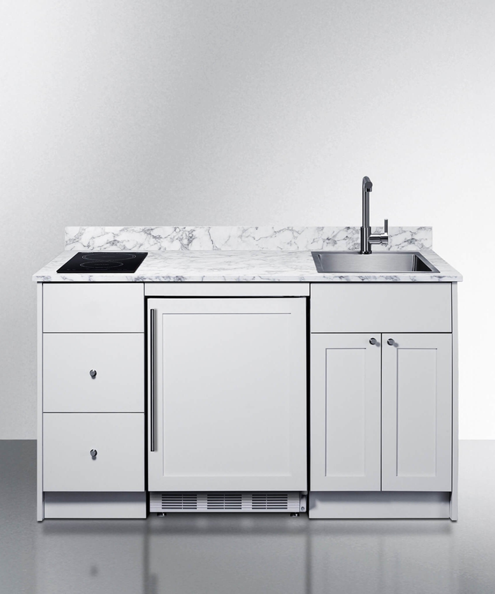 Summit Turnkey Caldera Kitchenette With A Cooktop, Refrigerator-Freezer, Sink, And Pre-Installed Cabinetry [CALDERAWH35] (SAK73248)