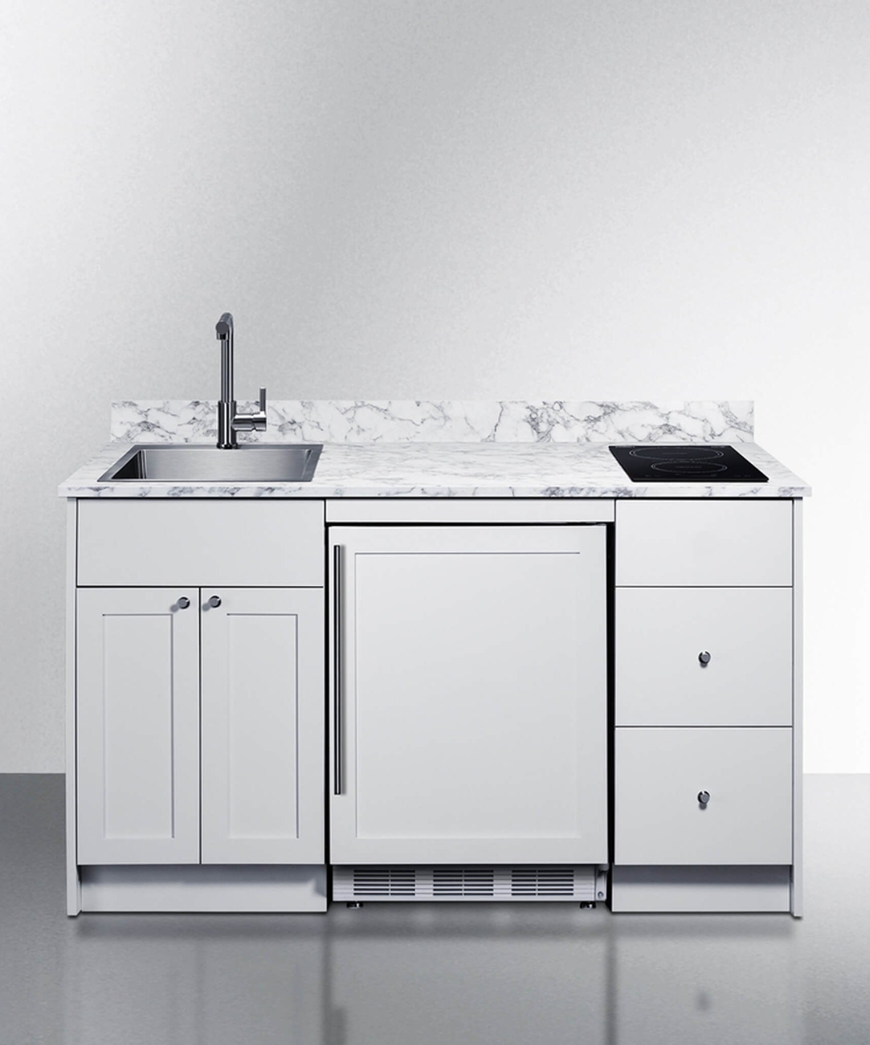 Summit Turnkey Caldera Kitchenette With A Cooktop, Refrigerator-Freezer, Sink, And Pre-Installed Cabinetry [CALDERAWH35] (SAK73248)
