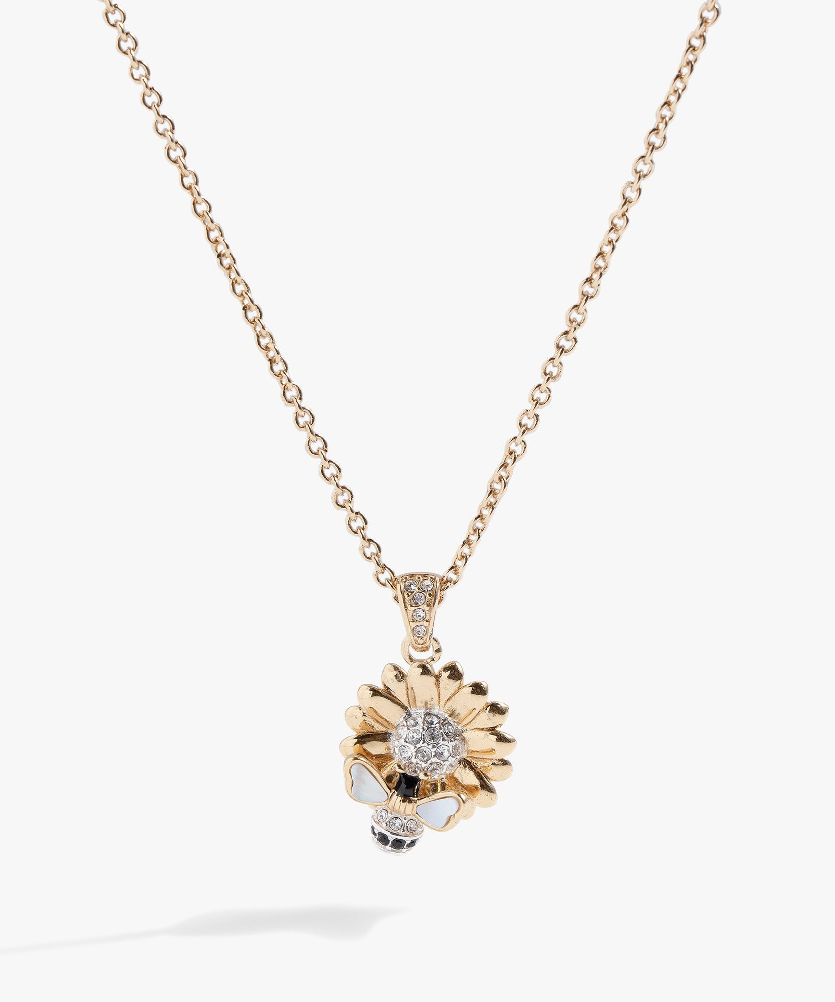 Sunflower & Bee Pendant Necklace