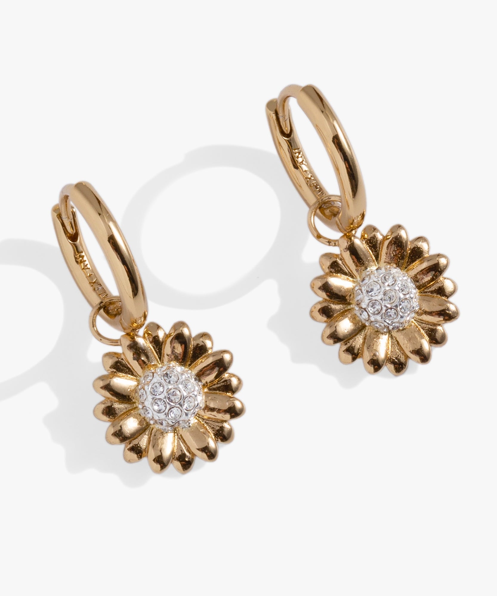 Sunflower Huggie Hoop Earrings