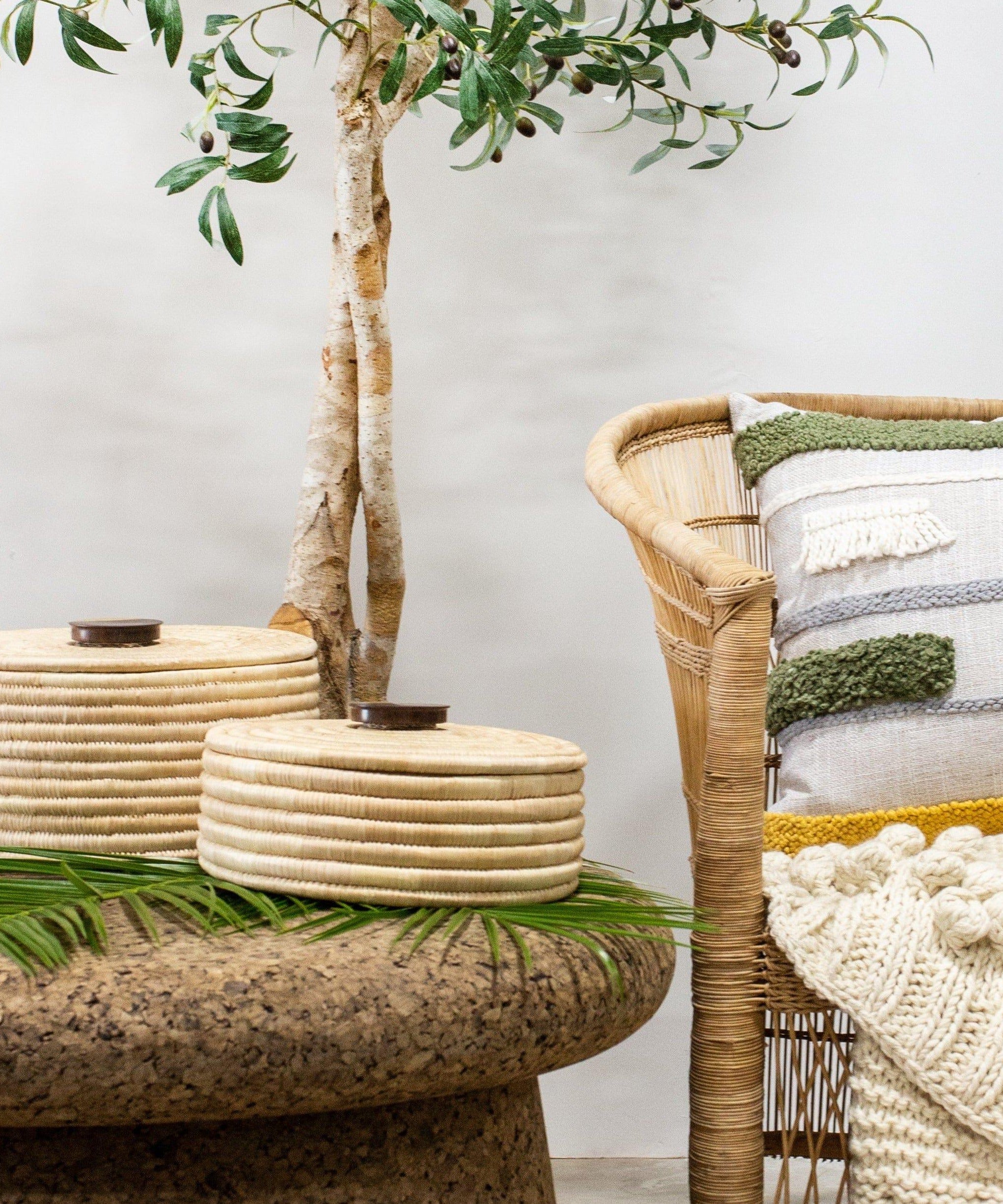 Sunga Small Ilala Palm Lidded Basket
