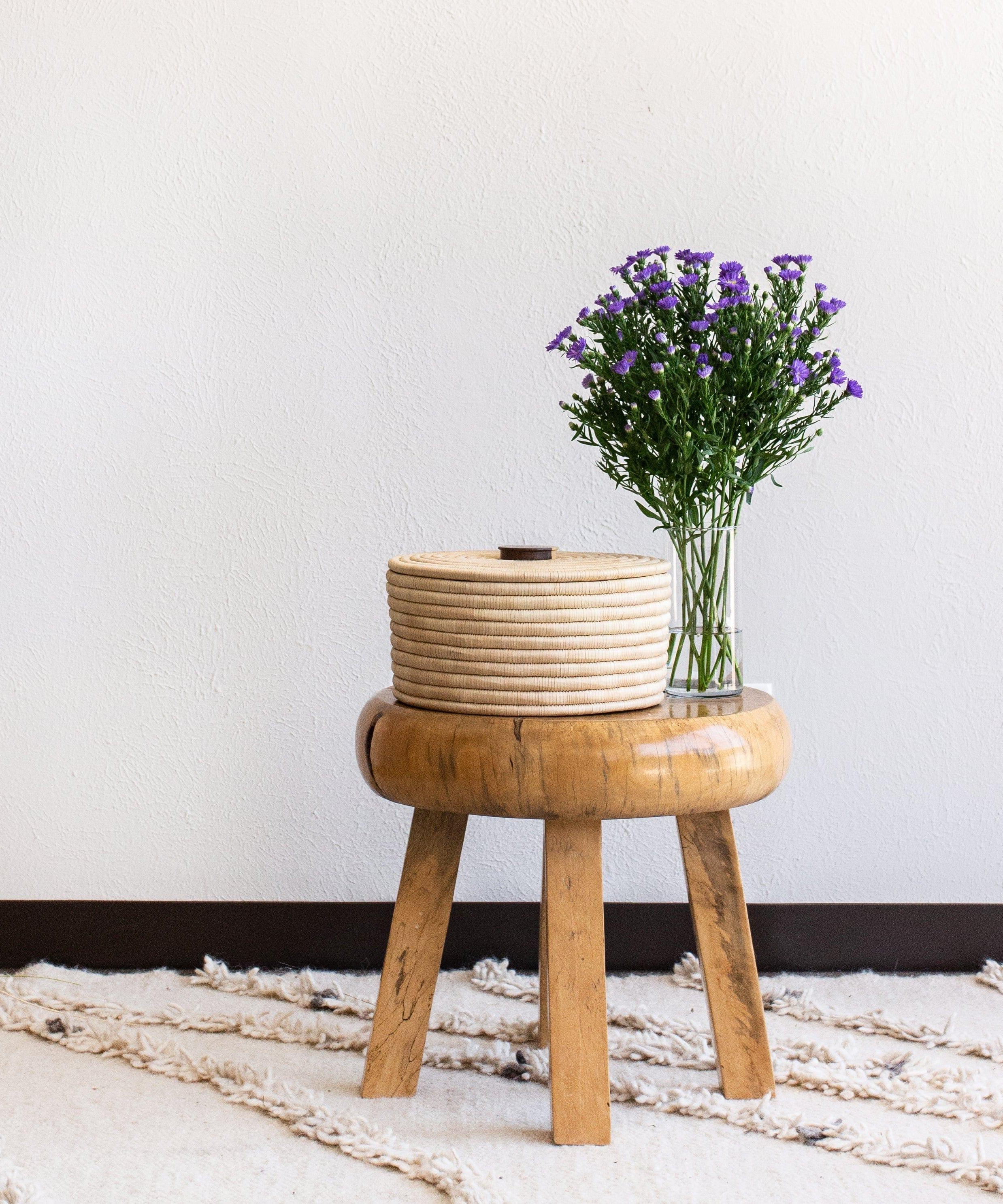 Sunga Small Ilala Palm Lidded Basket