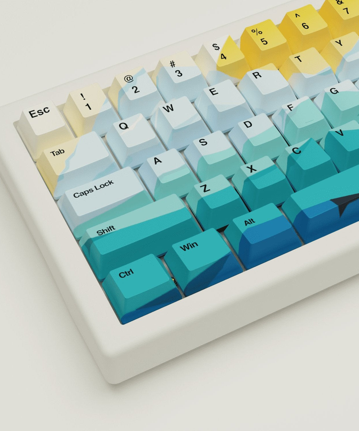 Sunset Design Keycaps and Mechanical Keyboard