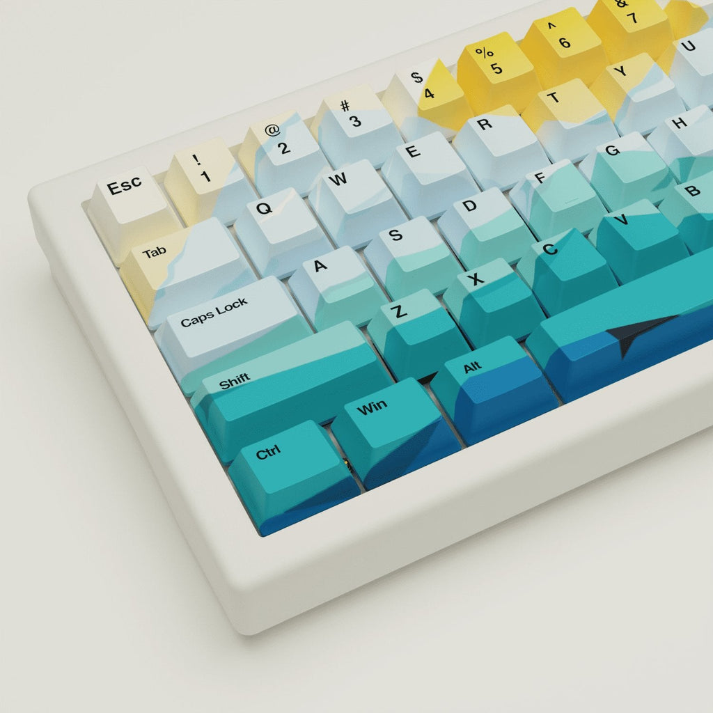 Sunset Design Keycaps and Mechanical Keyboard