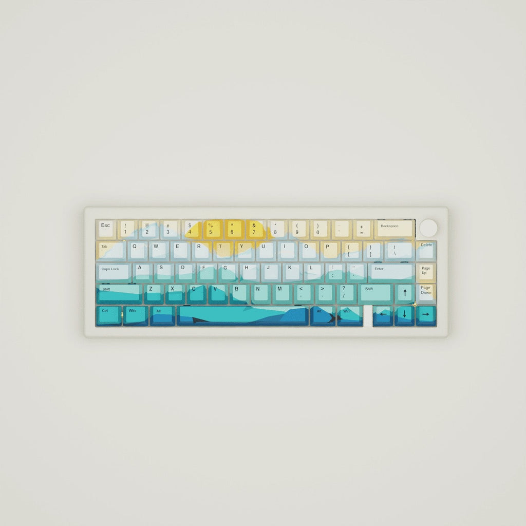 Sunset Design Keycaps and Mechanical Keyboard