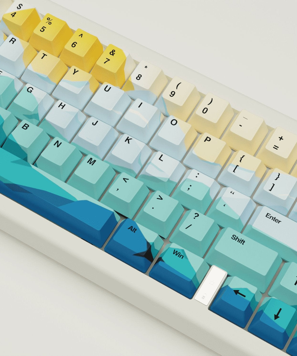 Sunset Design Keycaps and Mechanical Keyboard