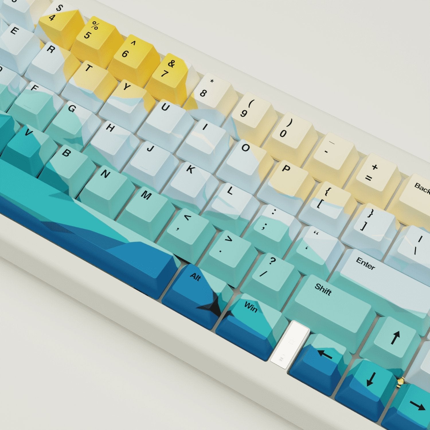 Sunset Design Keycaps and Mechanical Keyboard