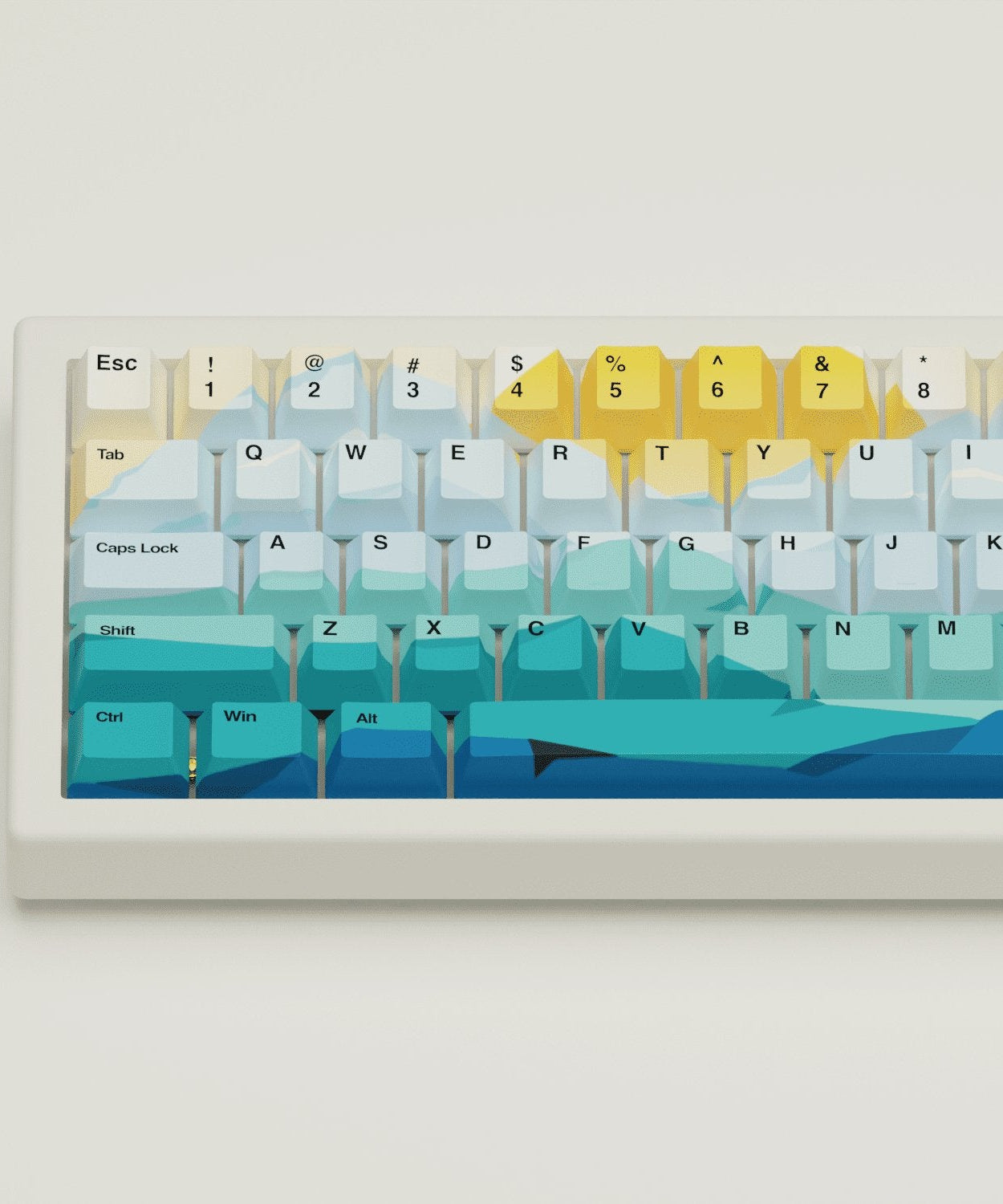 Sunset Design Keycaps and Mechanical Keyboard