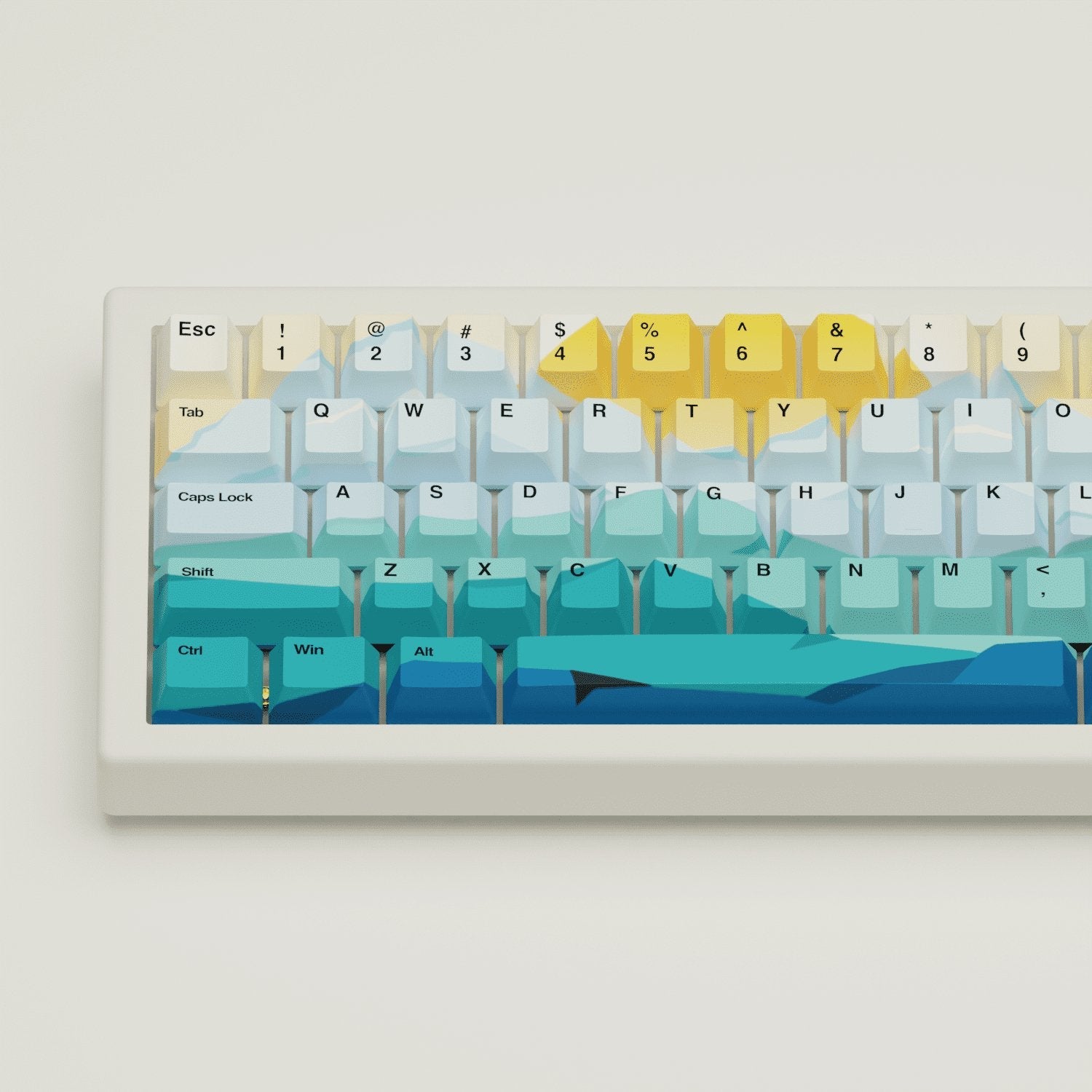 Sunset Design Keycaps and Mechanical Keyboard