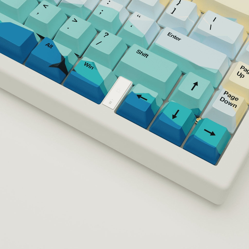 Sunset Design Keycaps and Mechanical Keyboard