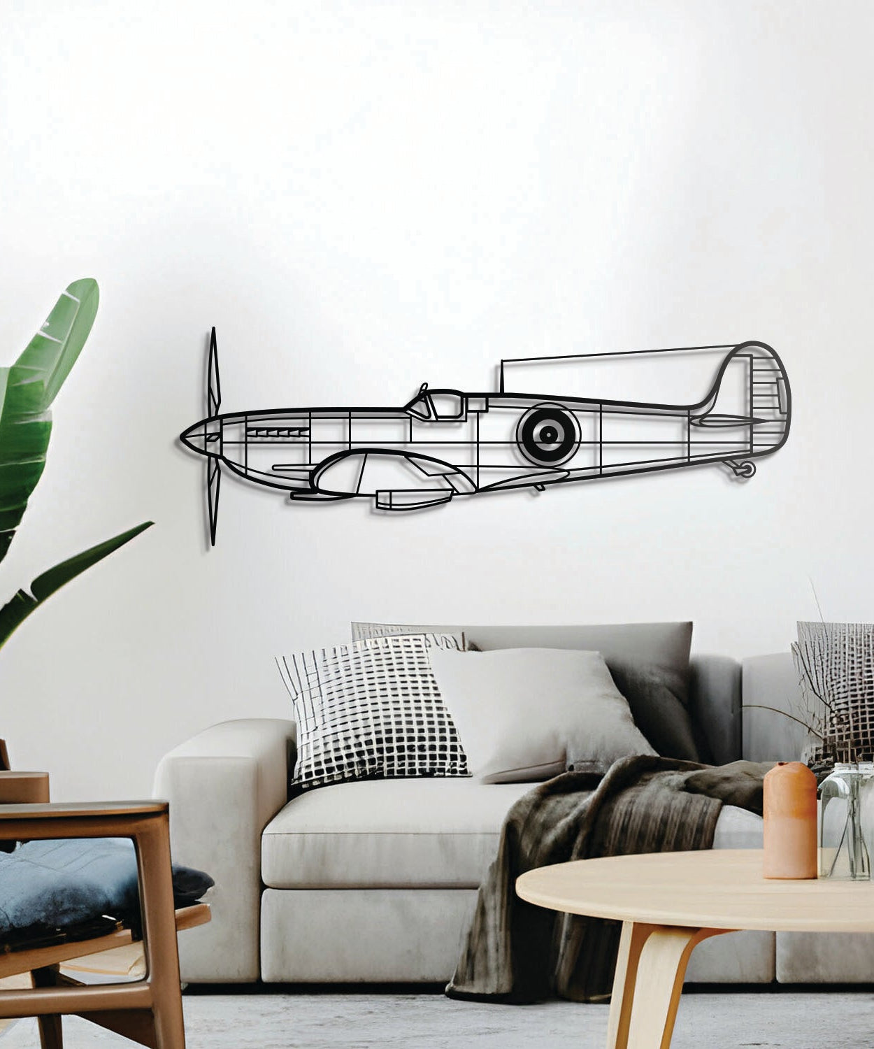 Spitfire MK IX ALT Metall Flugzeug Wandkunst - NCP0196