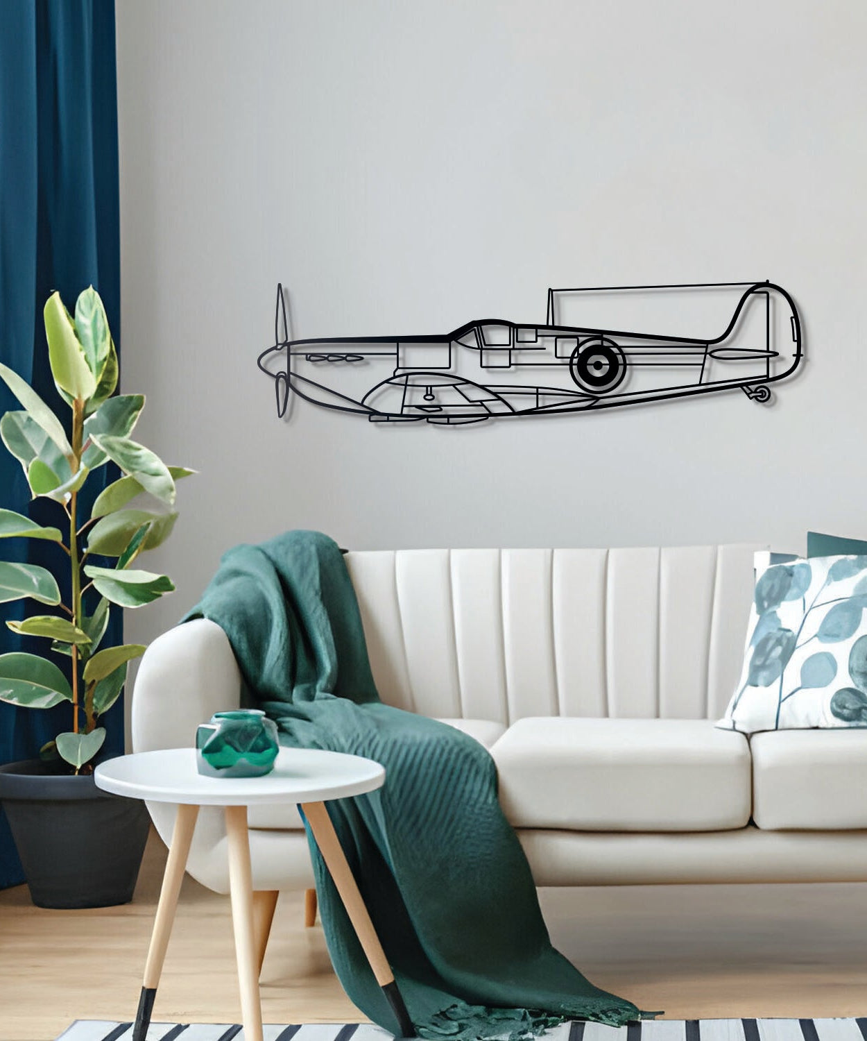 Spitfire MK II Metall Flugzeug Wandkunst - NCP0130