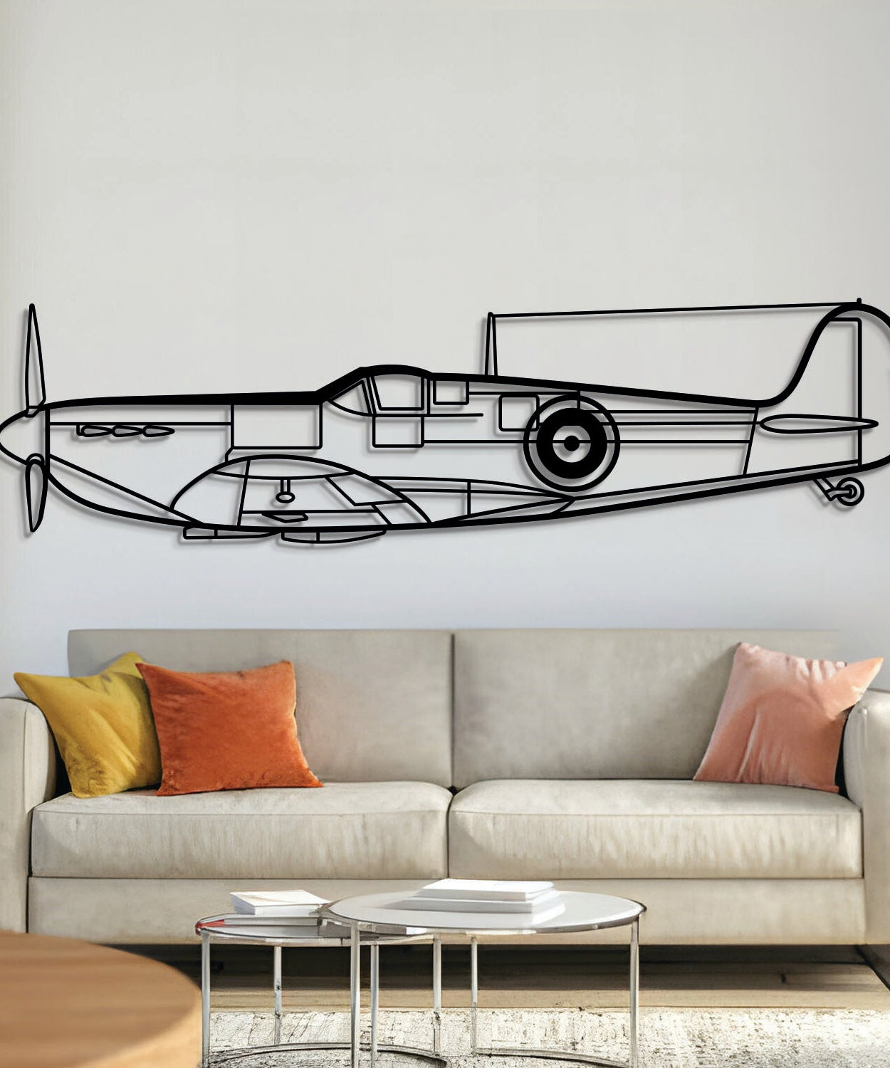 Spitfire MK II Metall Flugzeug Wandkunst - NCP0130