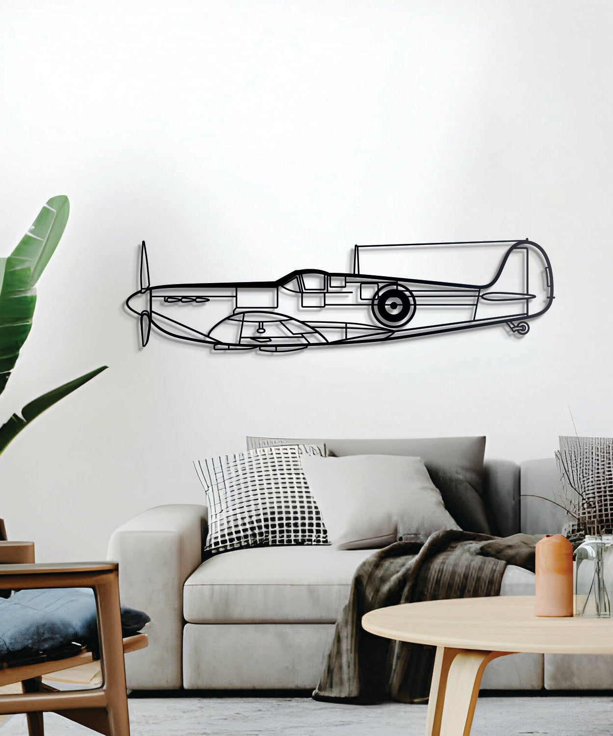 Spitfire MK II Metall Flugzeug Wandkunst - NCP0130