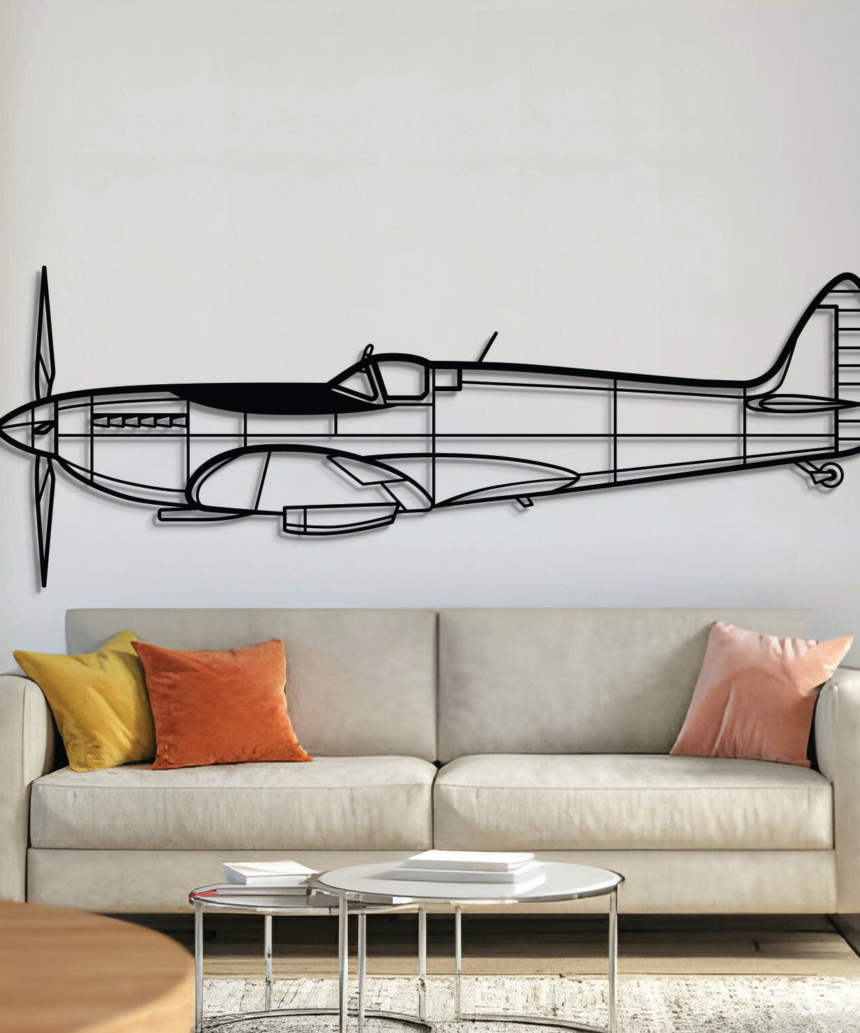 Spitfire MK IX Metallflugzeug Wandkunst - NCP0131
