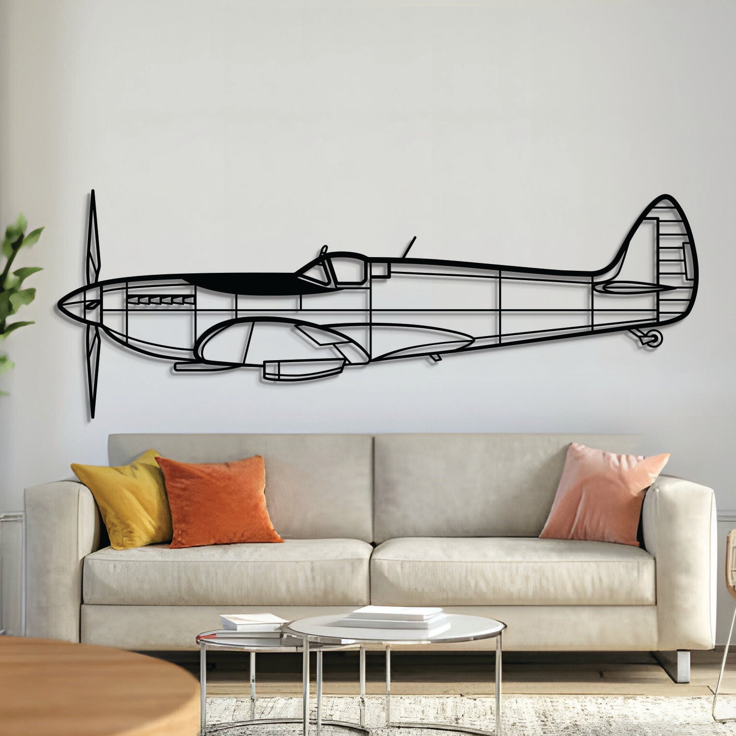 Spitfire MK IX Metallflugzeug Wandkunst - NCP0131