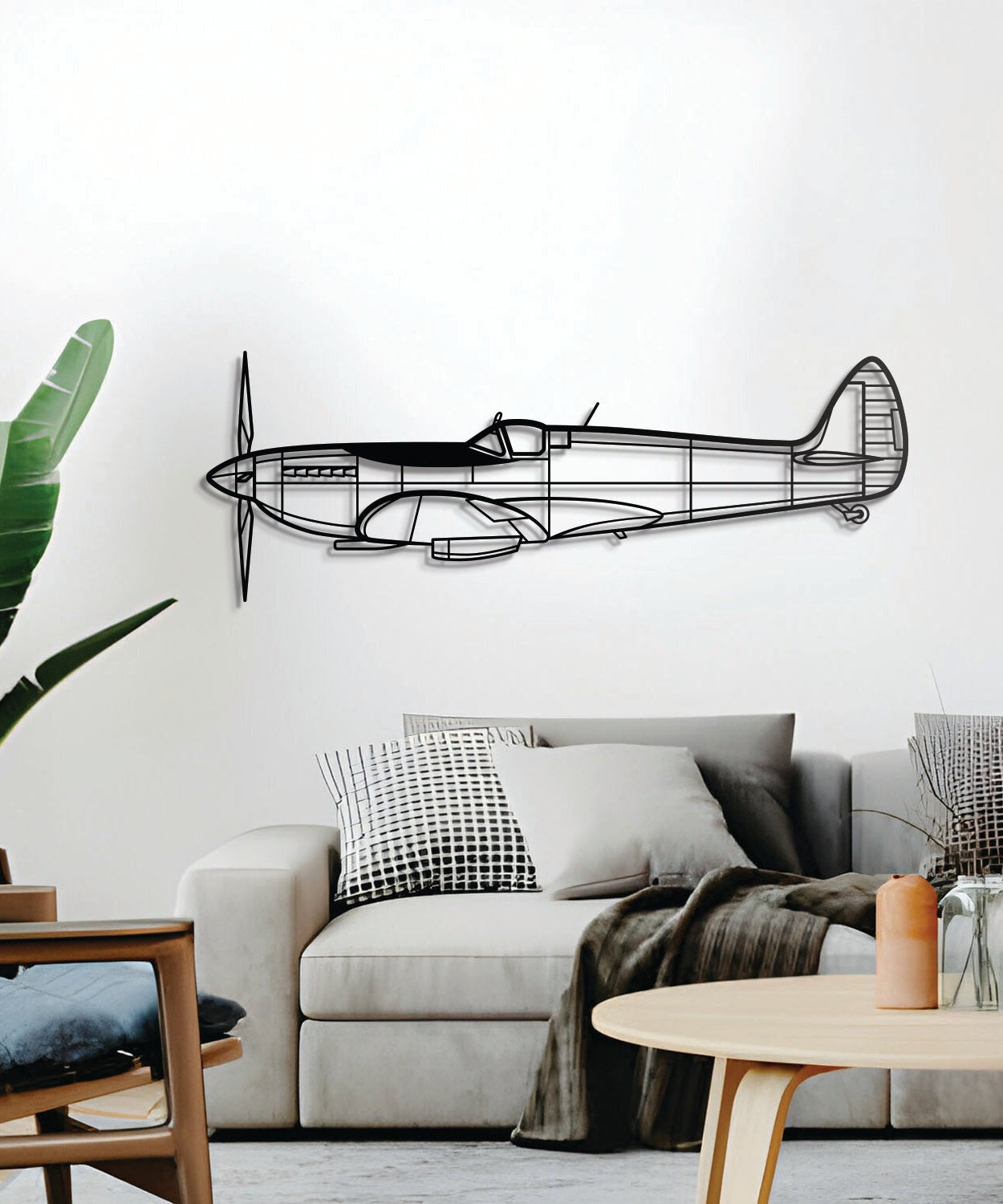 Spitfire MK IX Metallflugzeug Wandkunst - NCP0131