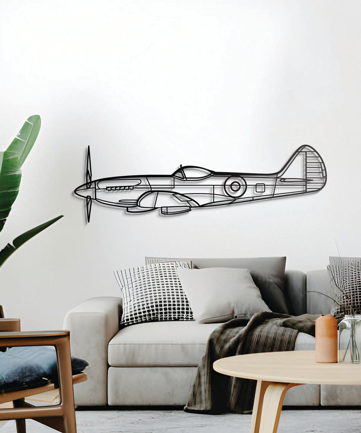 Spitfire MK XIV Metallflugzeug Wandkunst - NCP0129