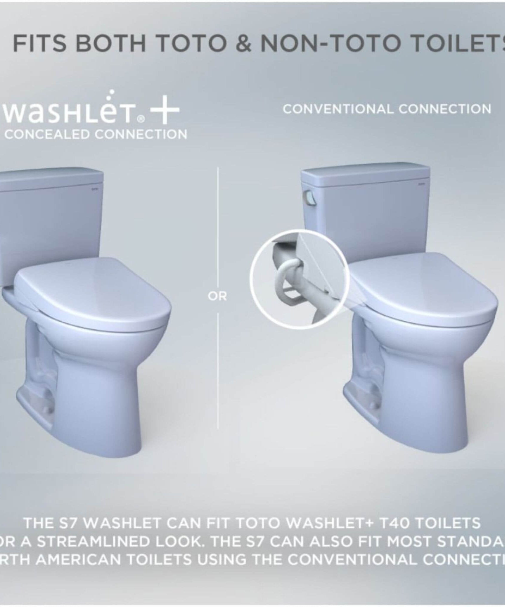 [SW4726] TOTO S7 Washlet Elongated Bidet Toilet Seat With EWater & Manual Classic/Contemporary Lid (SAK54821)