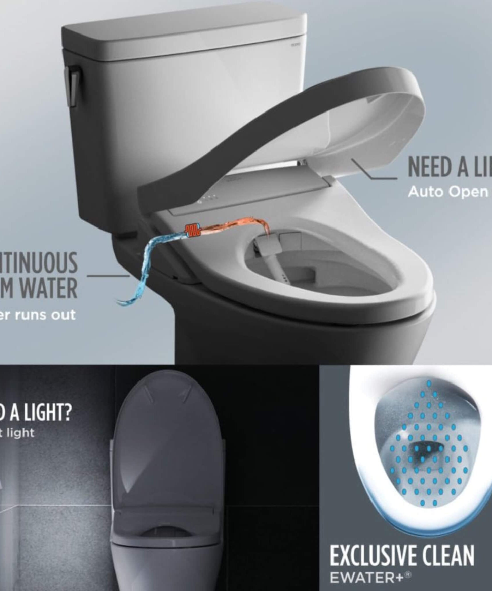 [SW4736AT40#01] TOTO S7A Washlet Elongated Bidet Toilet Seat With EWater And Auto Open/Close Contemporary Lid (SAK54823)