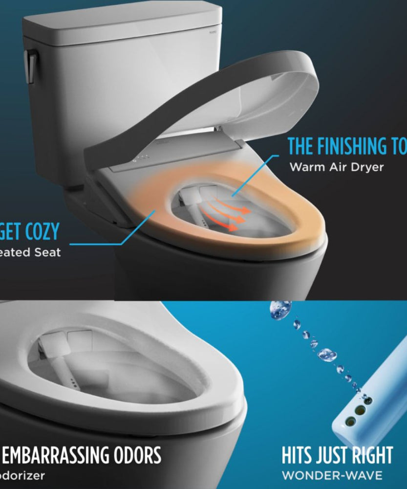 [SW573#01] TOTO Washlet S300E Round Soft Close Bidet Seat (SAK75014)