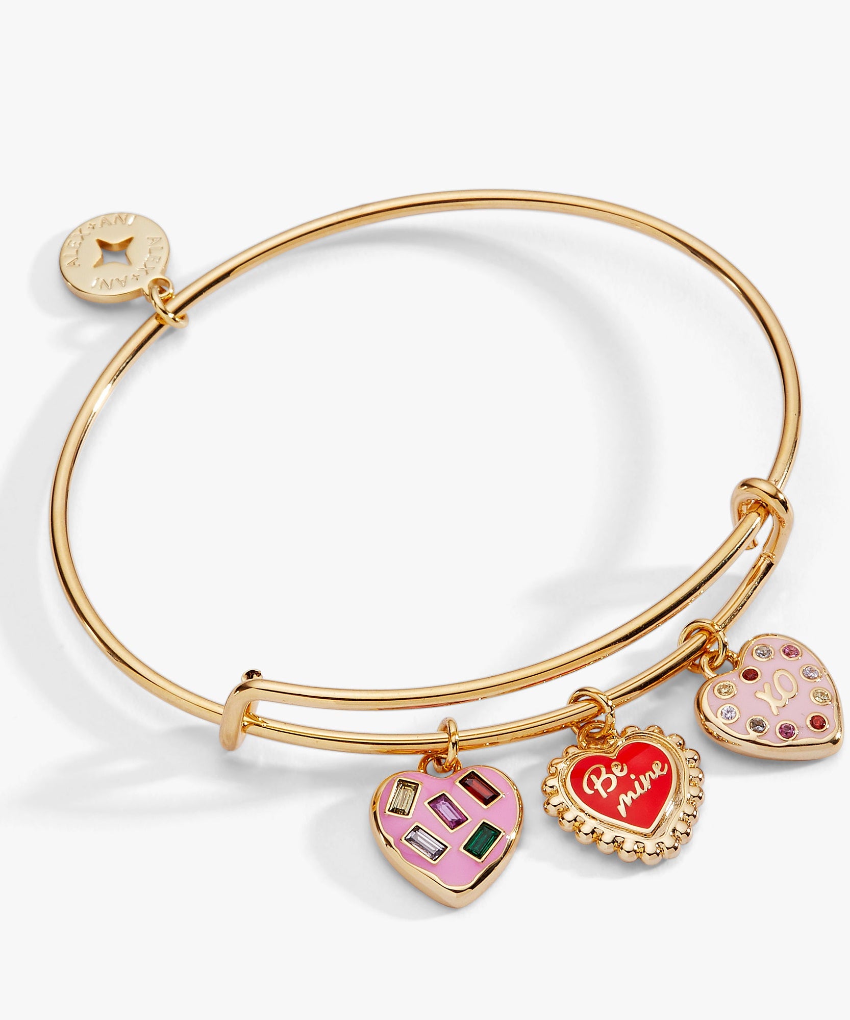 Sweet Shop 'Be Mine' Heart Multi Charm Bangle