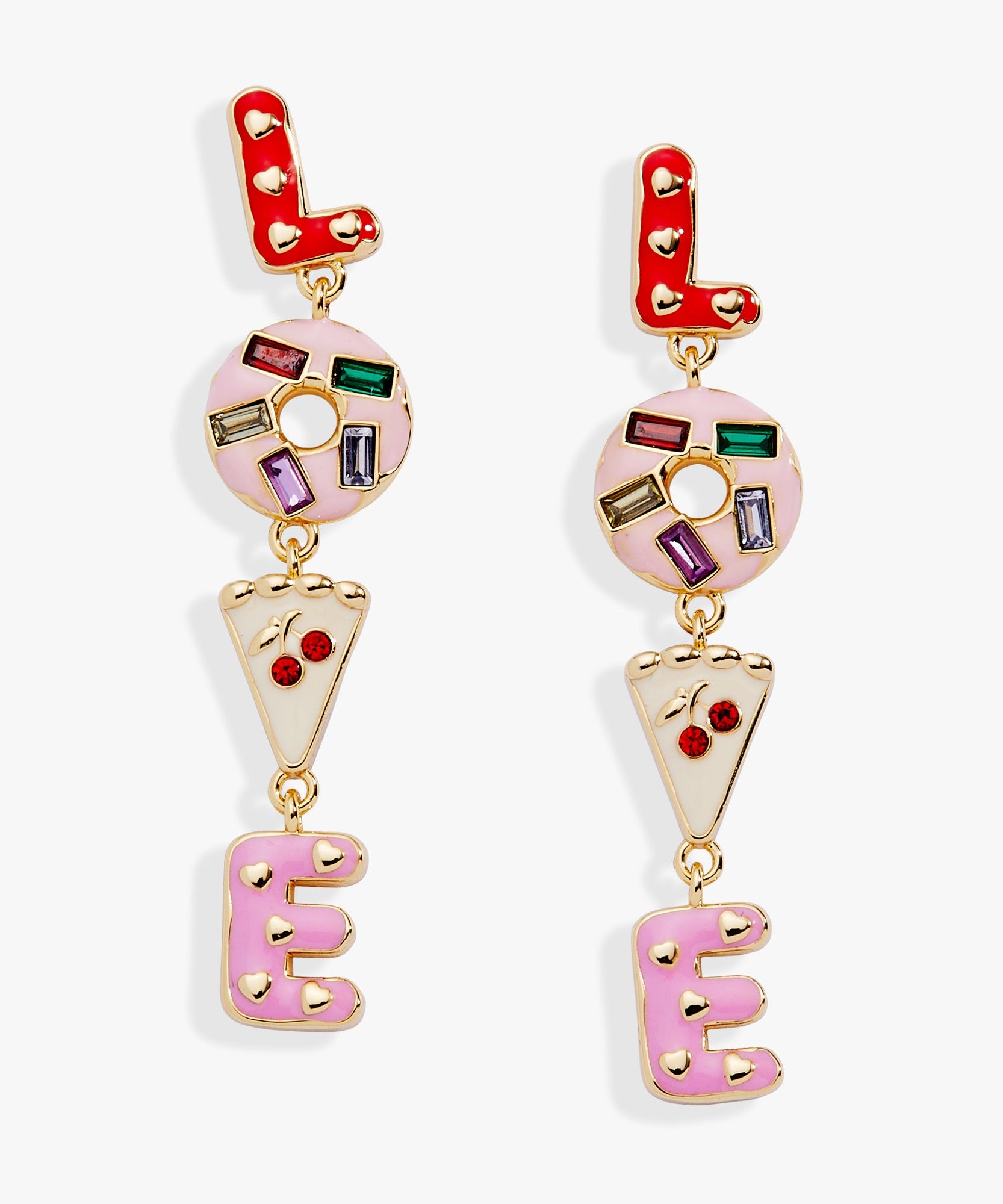 Sweet Shop 'Love' Linear Drop Statement Earrings