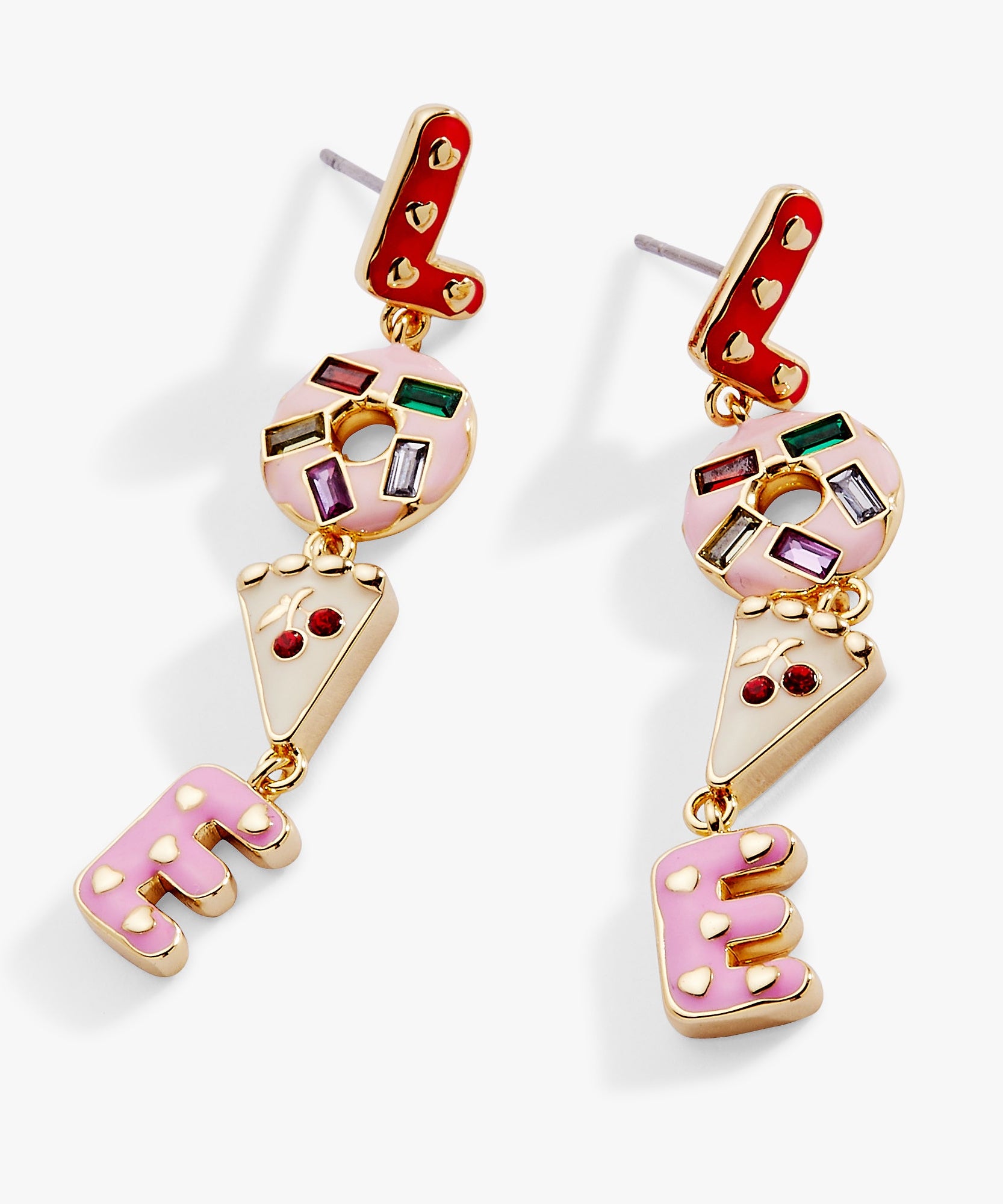 Sweet Shop 'Love' Linear Drop Statement Earrings