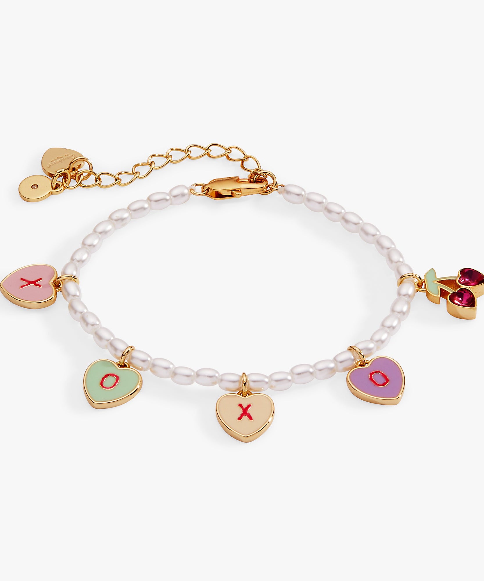 Sweethearts® ‘XOXO’ Heart Charm Beaded Pearl Bracelet