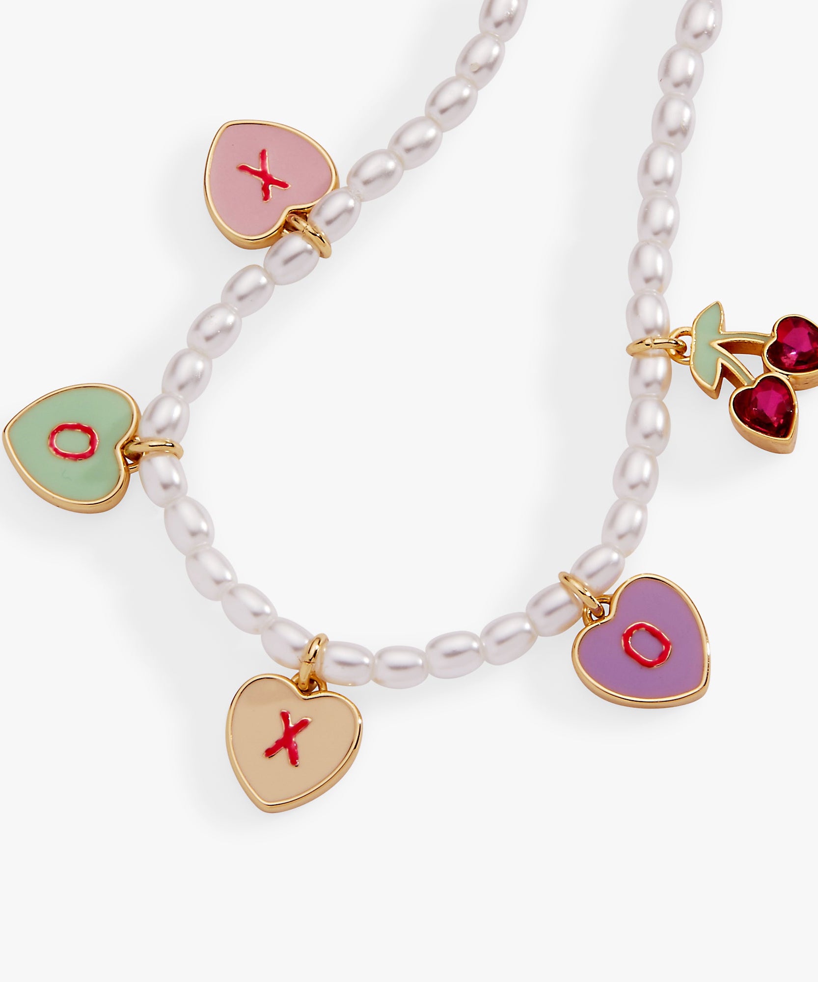Sweethearts® ‘XOXO’ Heart Charm Beaded Pearl Bracelet