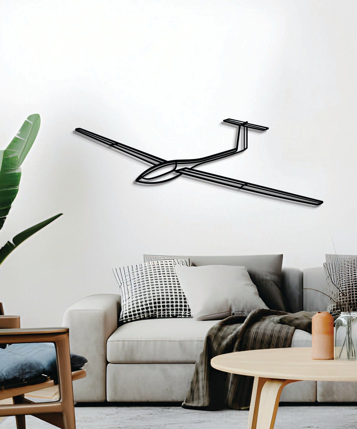 SZD-56 Winkel-Metallflugzeug Wandkunst - NCP0601
