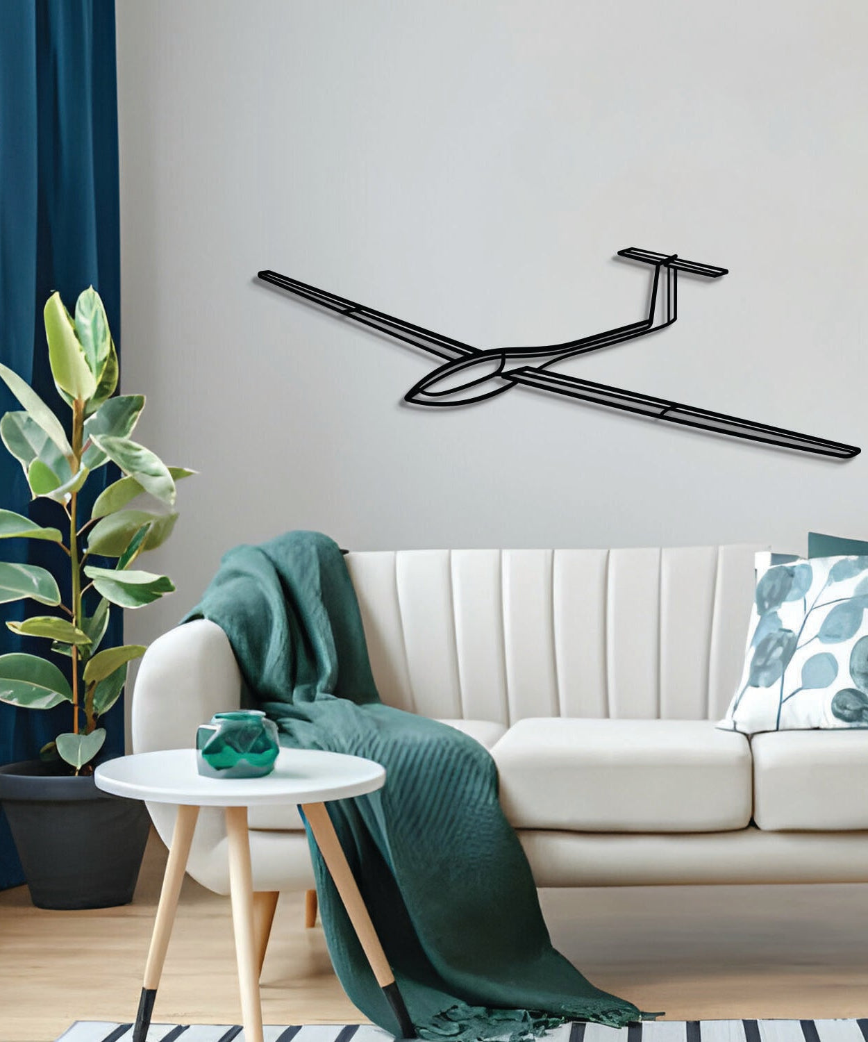 SZD-56 Winkel-Metallflugzeug Wandkunst - NCP0601