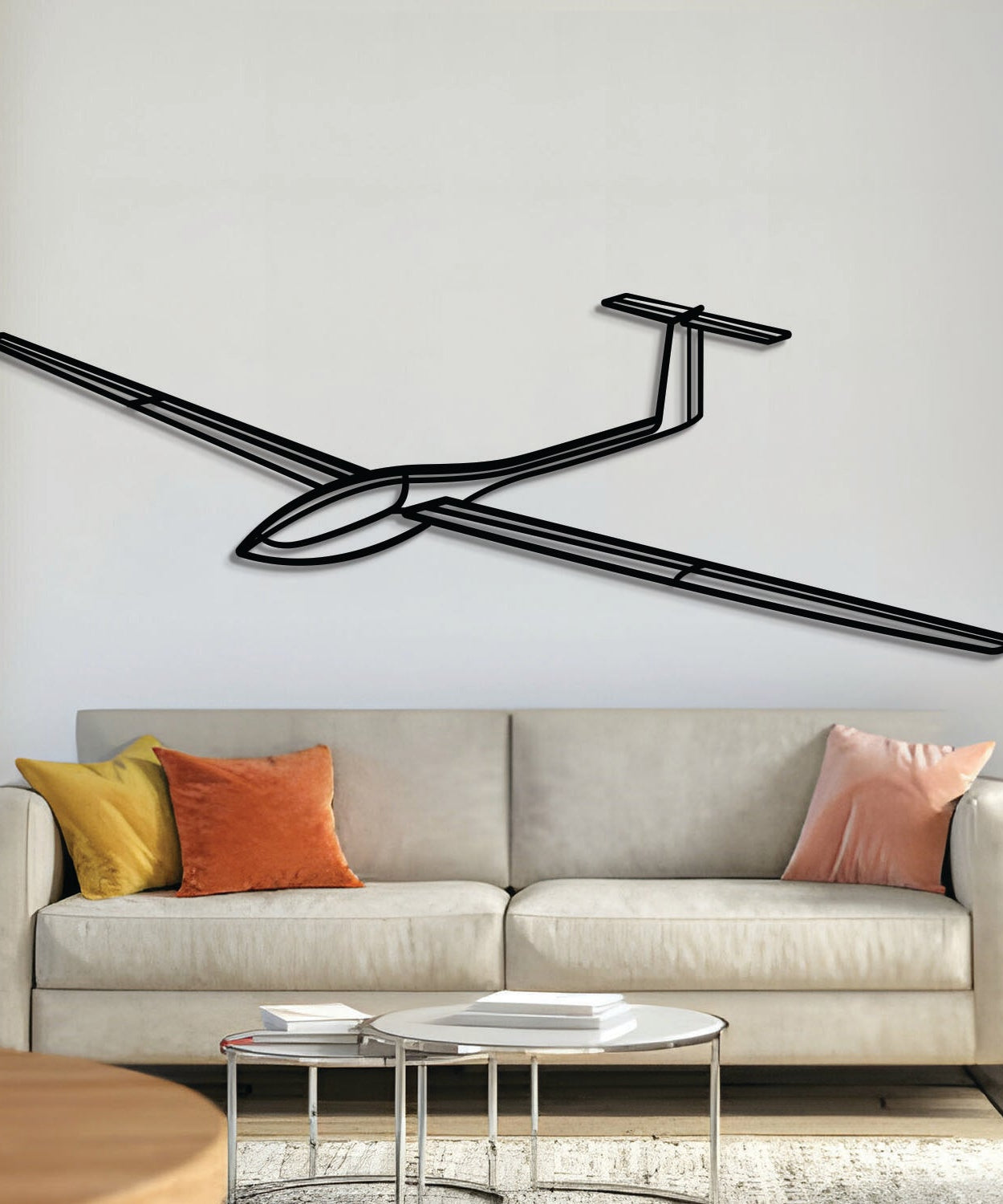 SZD-56 Winkel-Metallflugzeug Wandkunst - NCP0601