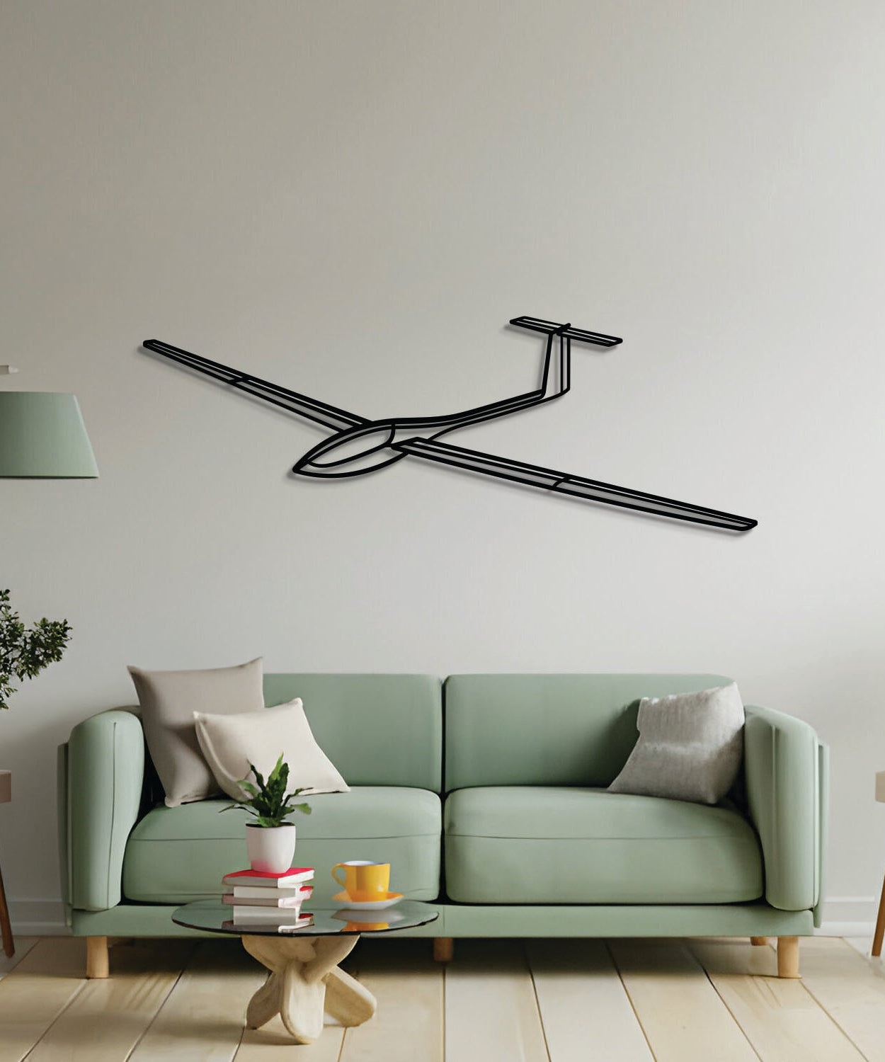 SZD-56 Winkel-Metallflugzeug Wandkunst - NCP0601
