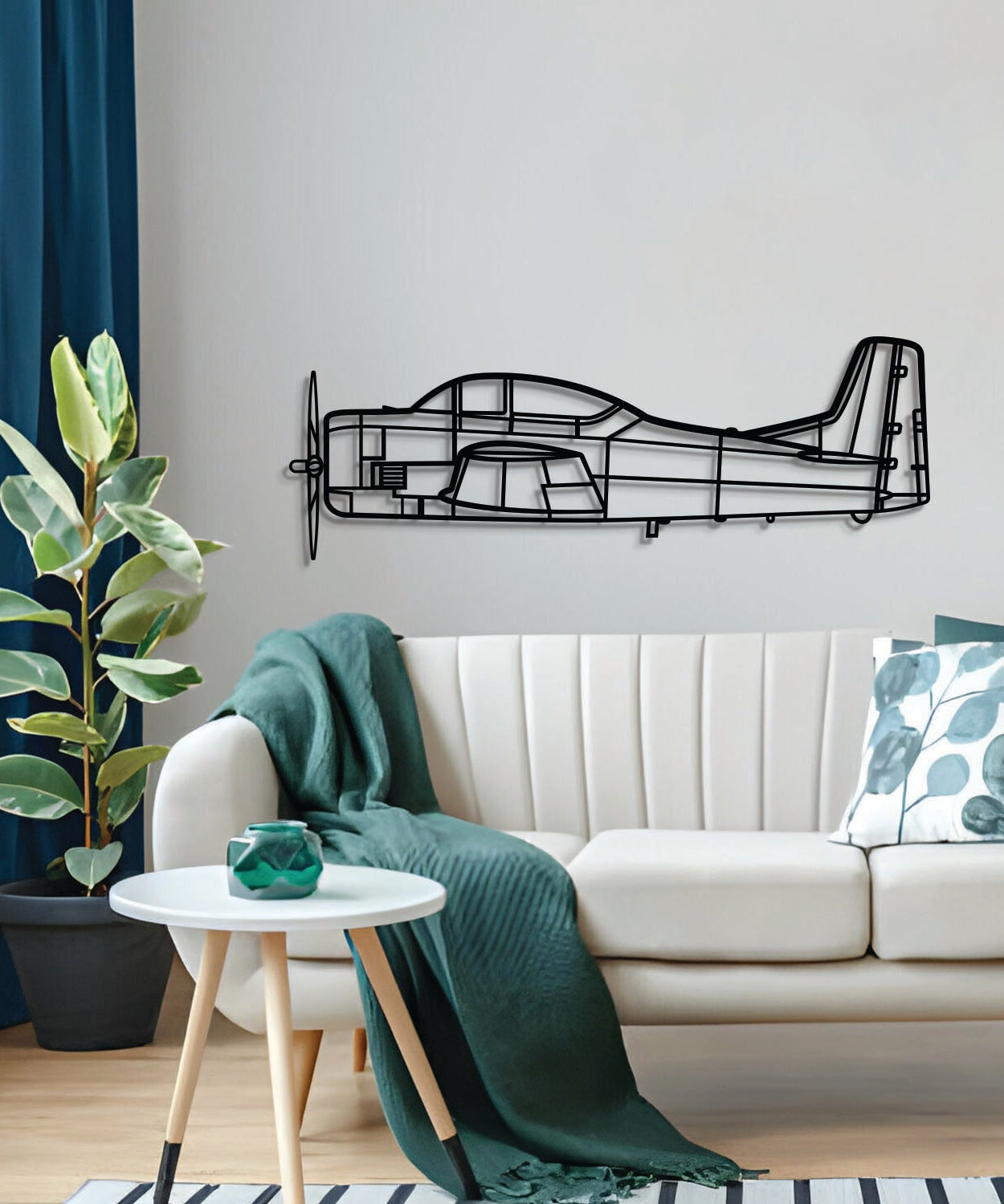 T-28 Trojan Metallflugzeug Wandkunst - NCP0602