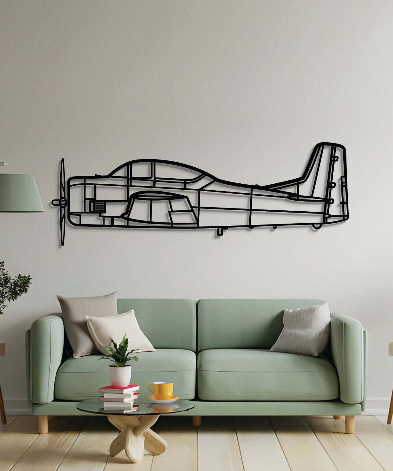 T-28 Trojan Metallflugzeug Wandkunst - NCP0602