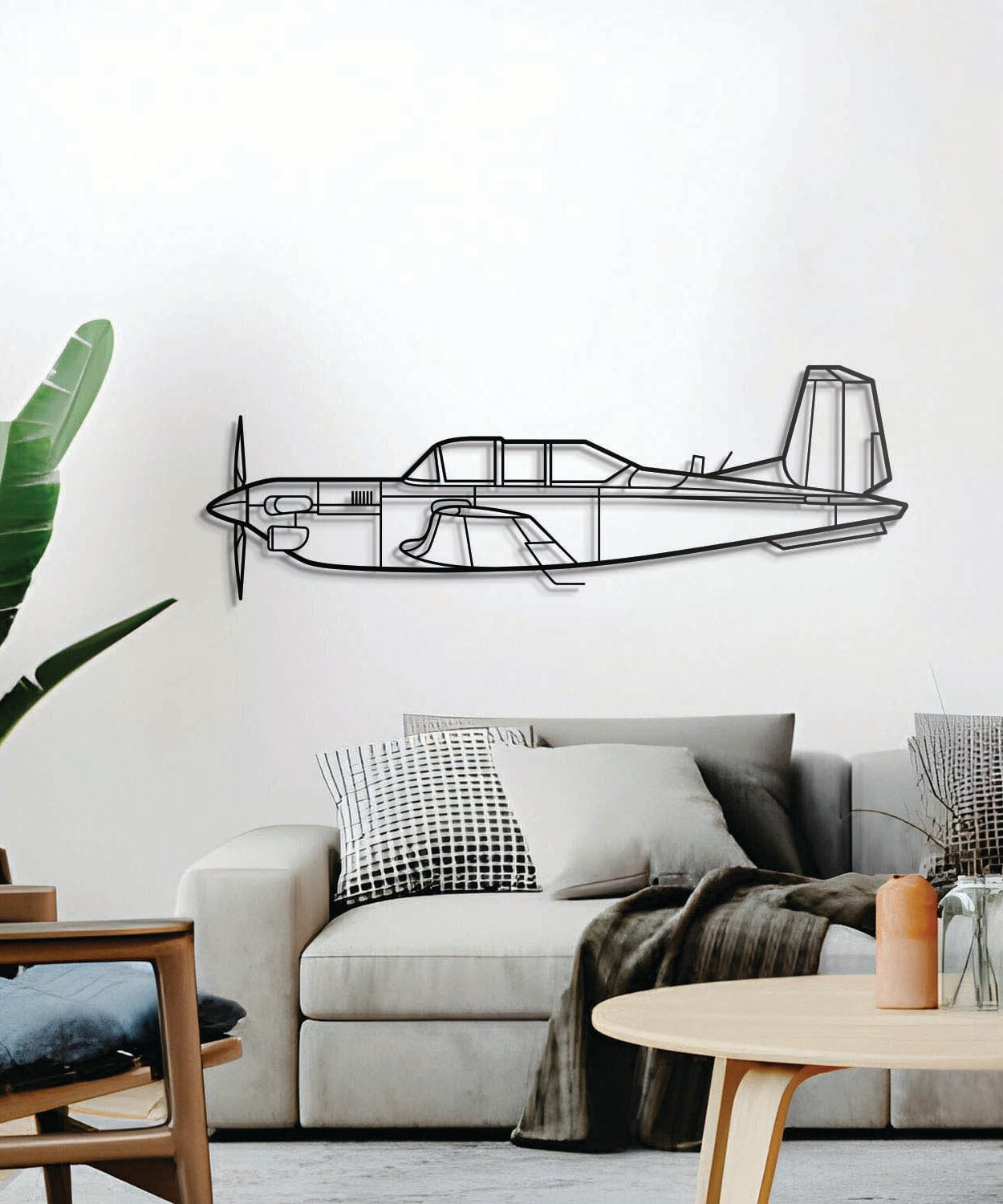 T-34C Turbo Mentor Metallflugzeug Wandbild - NCP0495