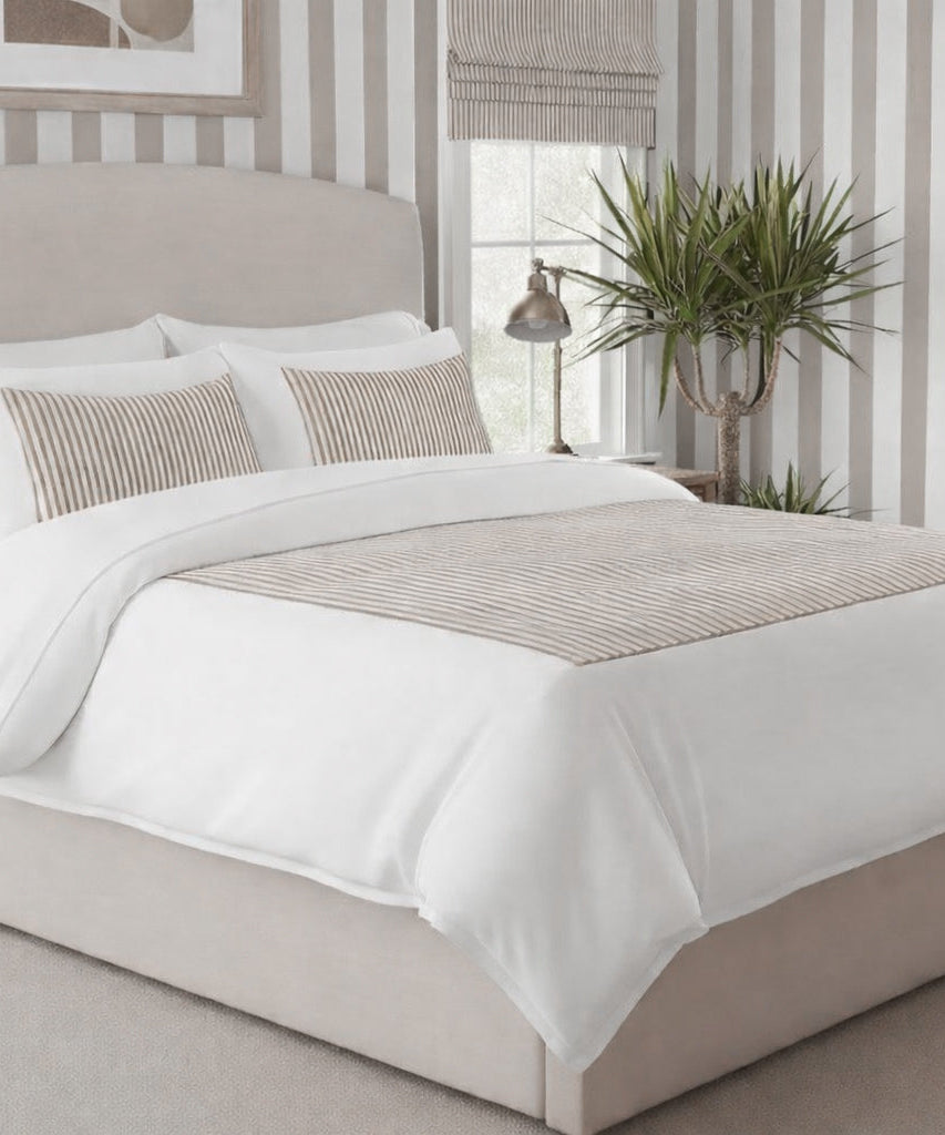 Classic Applique Ticking Stripe Cotton Duvet Cover Set