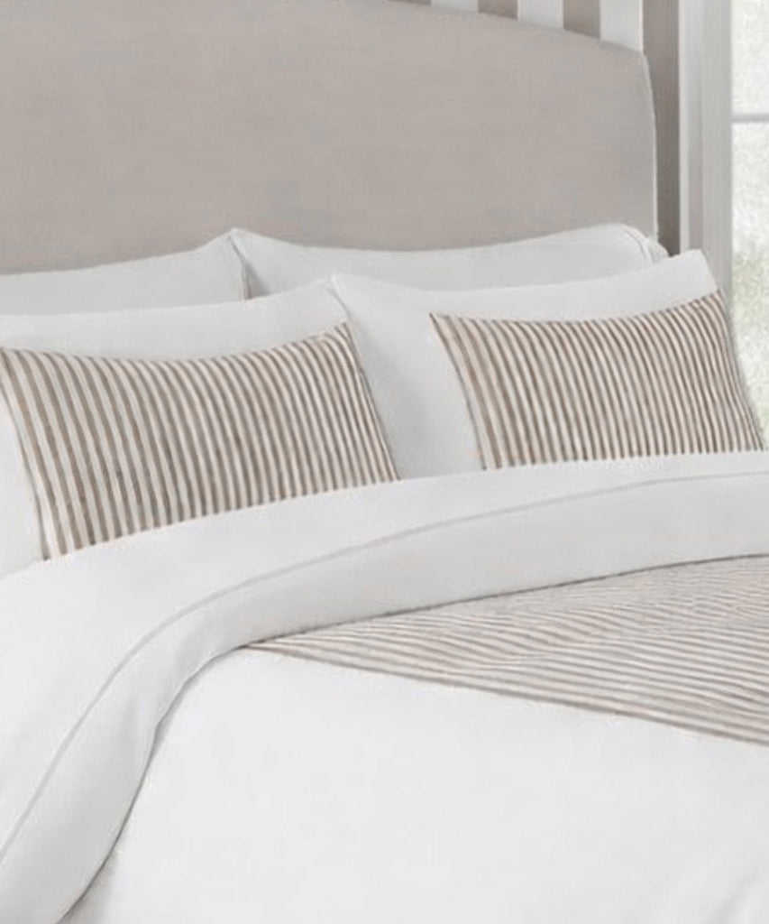 Classic Applique Ticking Stripe Cotton Duvet Cover Set