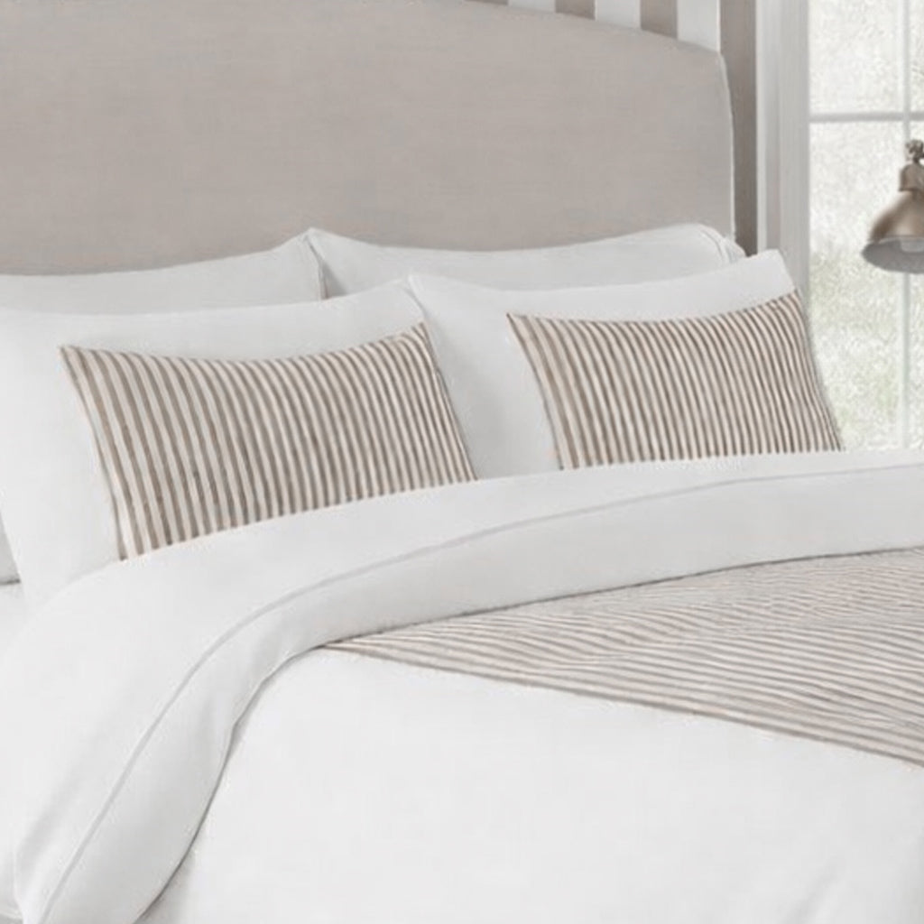 Classic Applique Ticking Stripe Cotton Duvet Cover Set