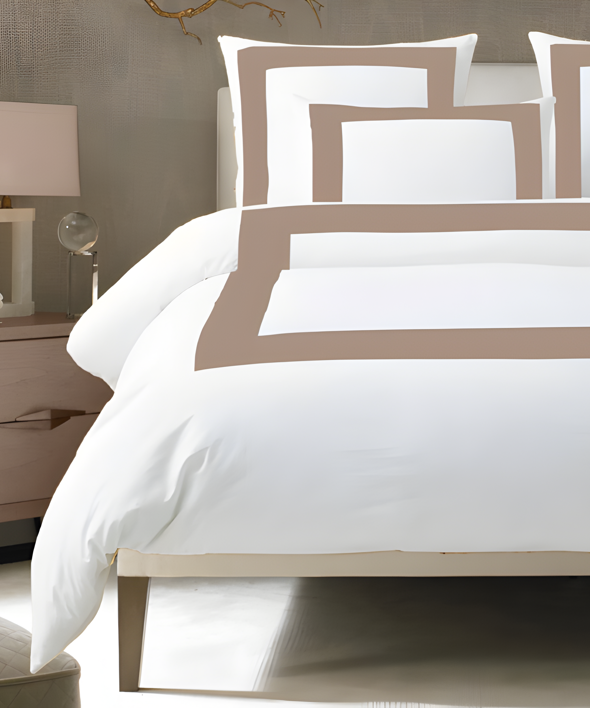 400TC Cotton Sateen Border Frame Duvet Cover Set